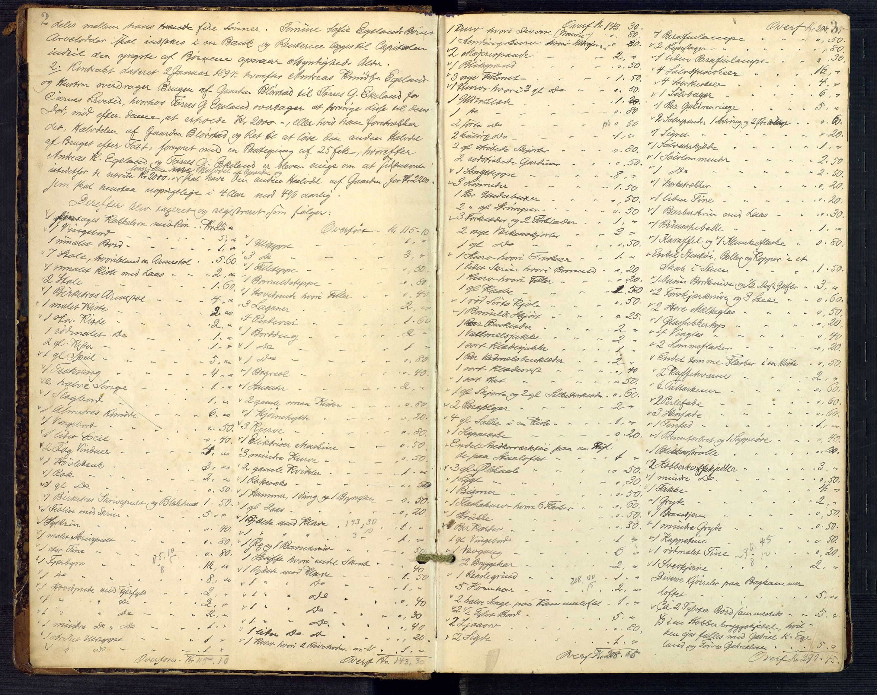Mandal sorenskriveri, SAK/1221-0005/001/H/Hc/L0064: Skifteregistreringsprotokoll nr 20 Sør-Audnedal, 1901-1914, s. 2-3