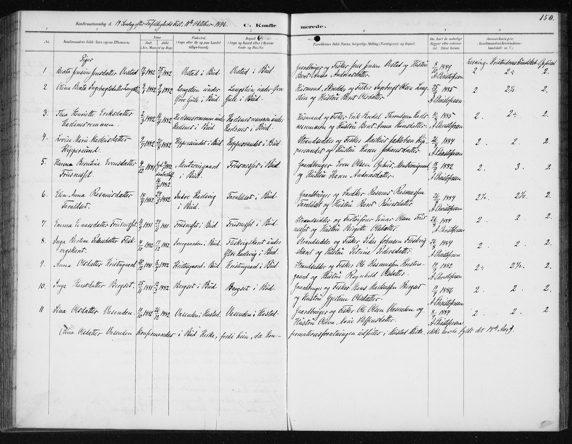 Ministerialprotokoller, klokkerbøker og fødselsregistre - Møre og Romsdal, AV/SAT-A-1454/566/L0773: Klokkerbok nr. 566C02, 1892-1909, s. 150