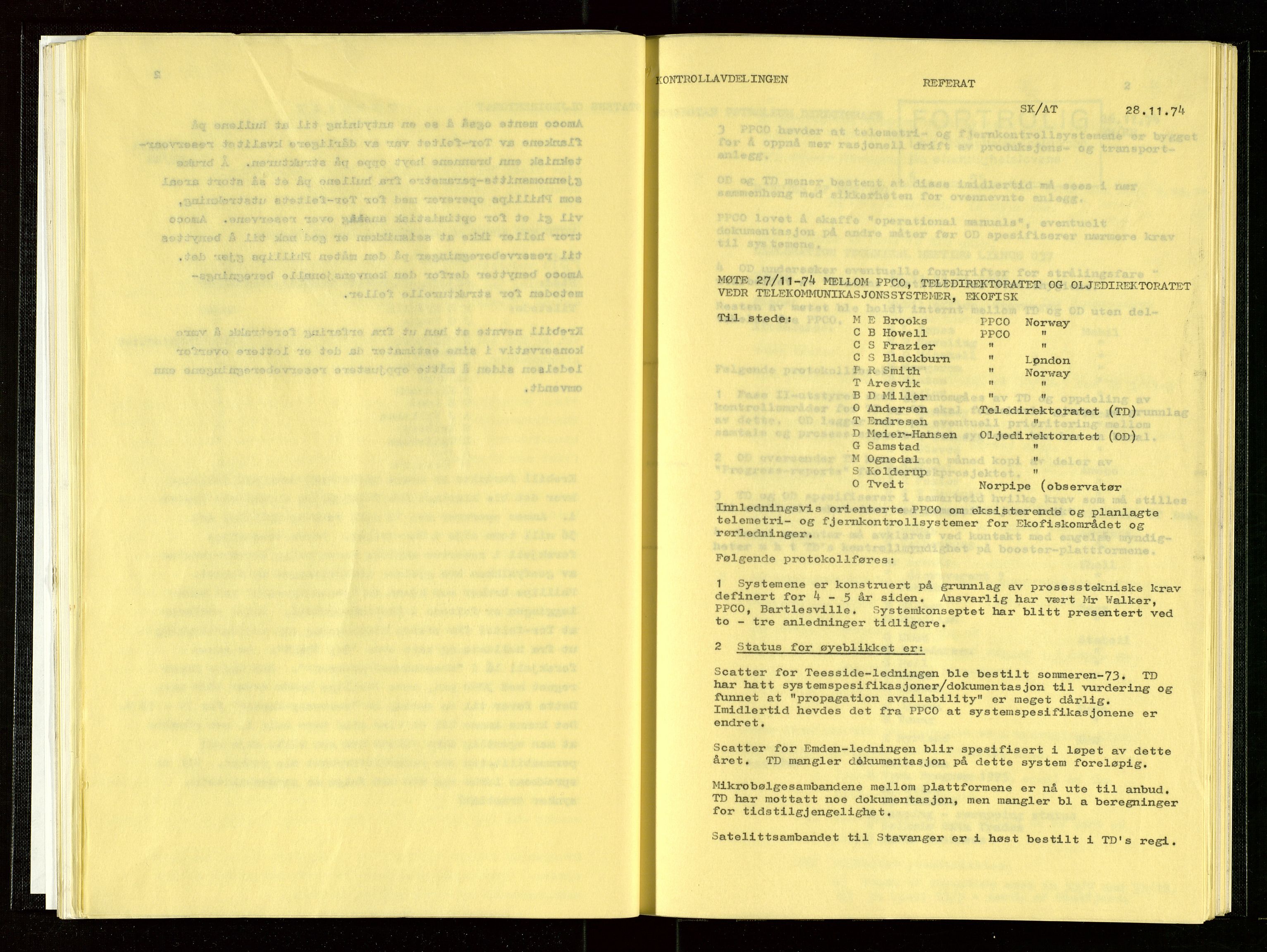 Oljedirektoratet, AV/SAST-A-101366/Aa/L0003: Referatprotokoller, 1974