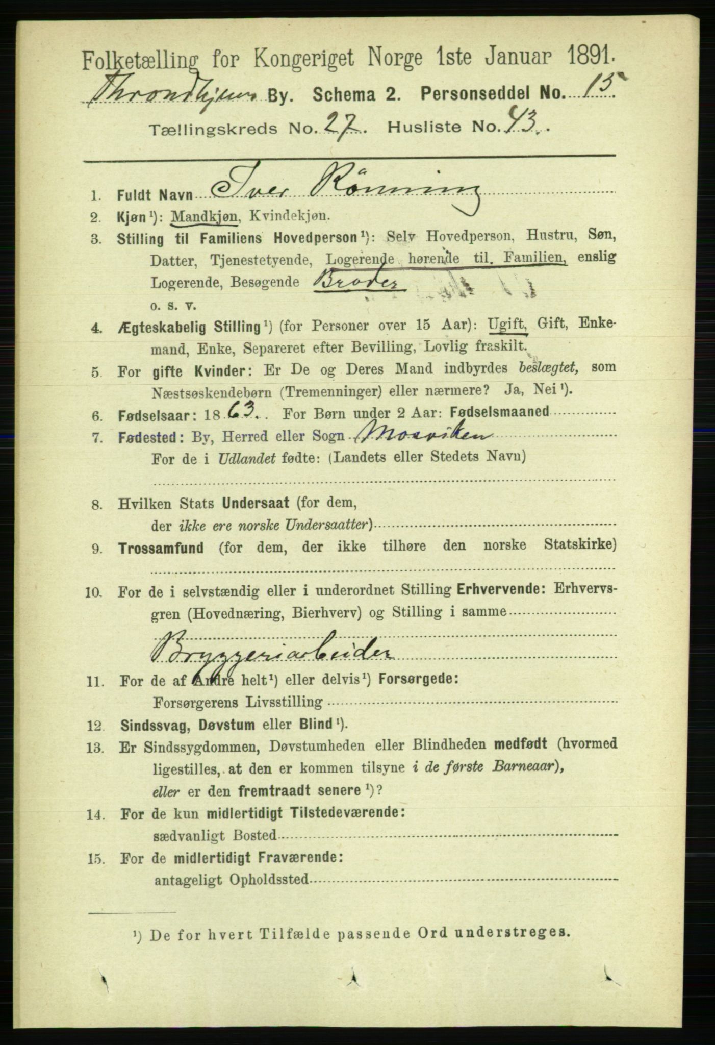 RA, Folketelling 1891 for 1601 Trondheim kjøpstad, 1891, s. 20884