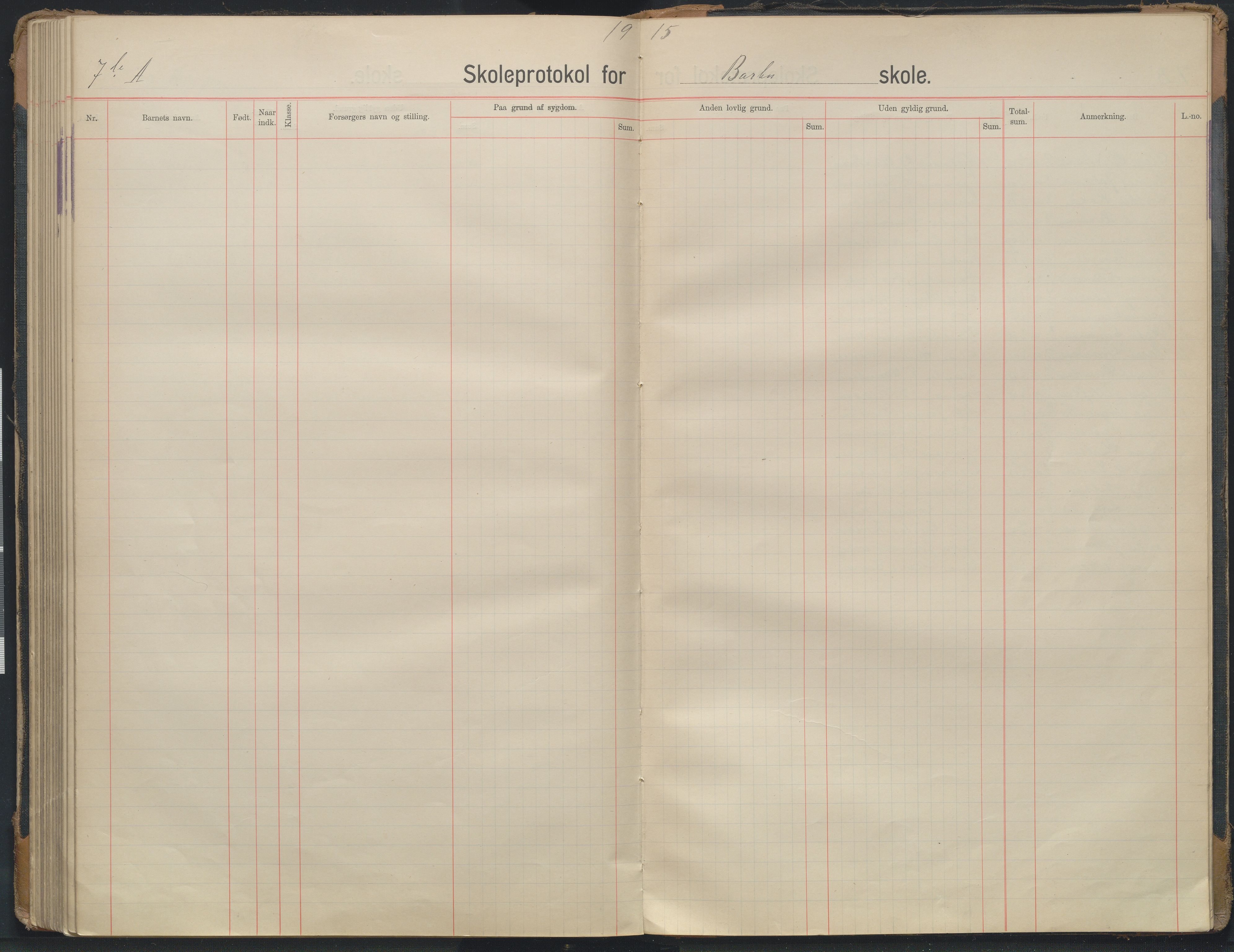 Arendal kommune, Katalog I, AAKS/KA0906-PK-I/07/L0343: Hovedbok Barbu skole, 1913-1914