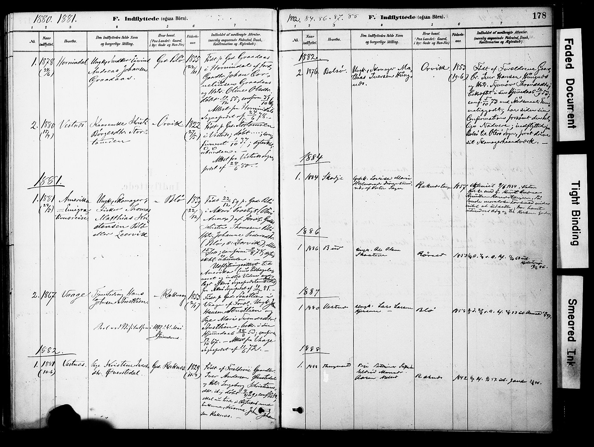 Ministerialprotokoller, klokkerbøker og fødselsregistre - Møre og Romsdal, AV/SAT-A-1454/563/L0736: Ministerialbok nr. 563A01, 1878-1903, s. 178