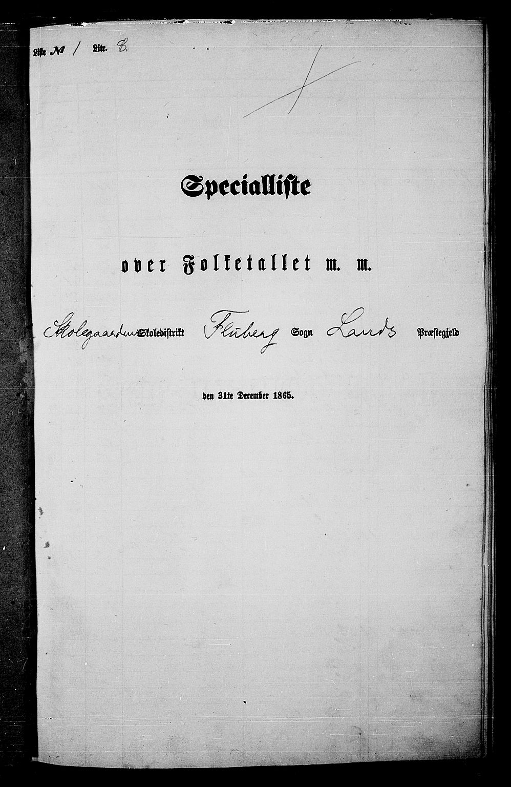 RA, Folketelling 1865 for 0536P Land prestegjeld, 1865, s. 243