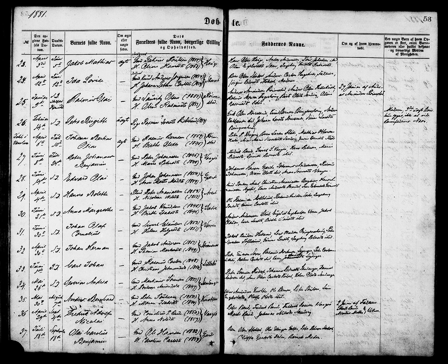 Ministerialprotokoller, klokkerbøker og fødselsregistre - Møre og Romsdal, AV/SAT-A-1454/503/L0035: Ministerialbok nr. 503A03, 1865-1884, s. 53