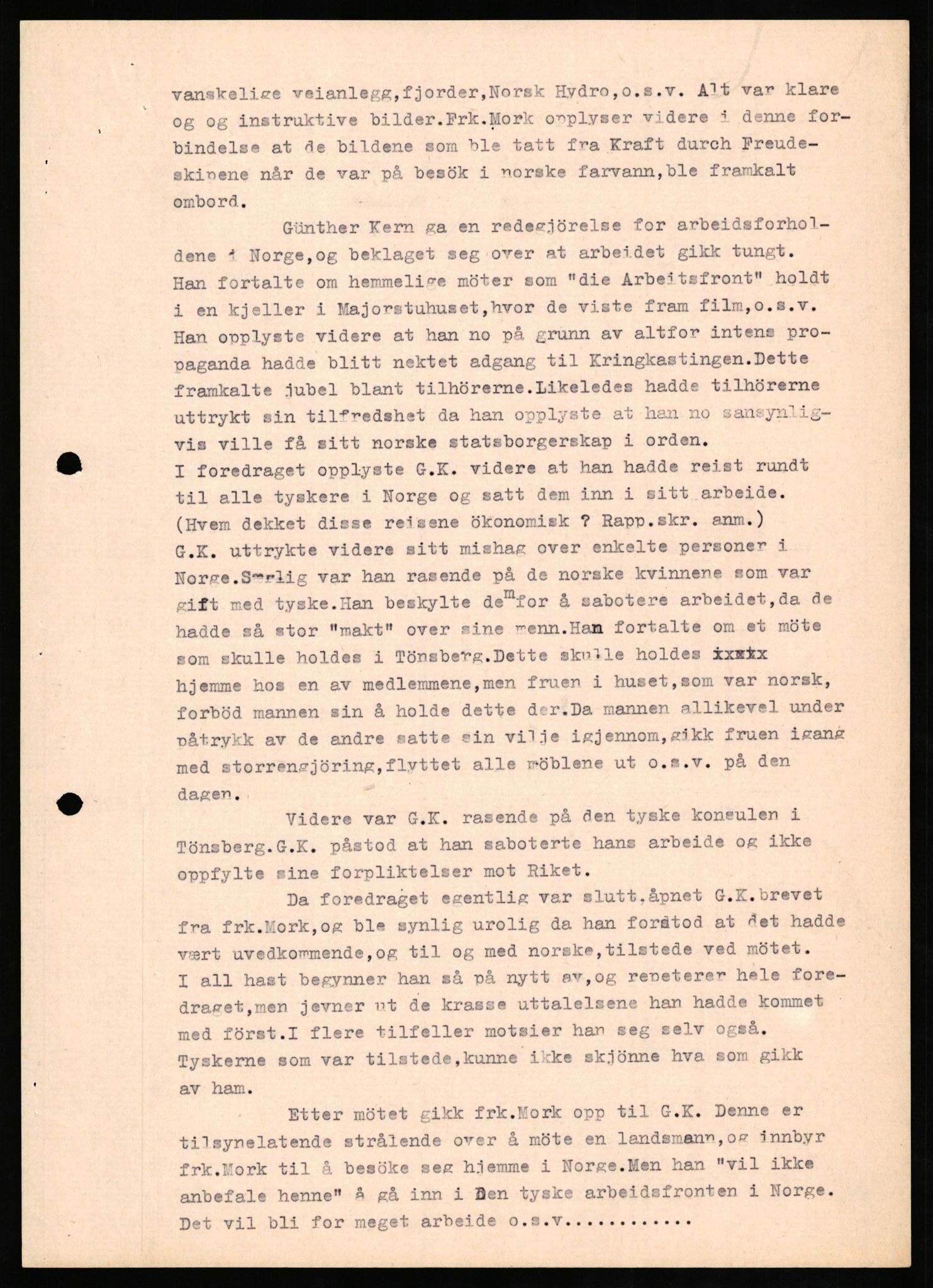 Forsvaret, Forsvarets overkommando II, AV/RA-RAFA-3915/D/Db/L0016: CI Questionaires. Tyske okkupasjonsstyrker i Norge. Tyskere., 1945-1946, s. 392