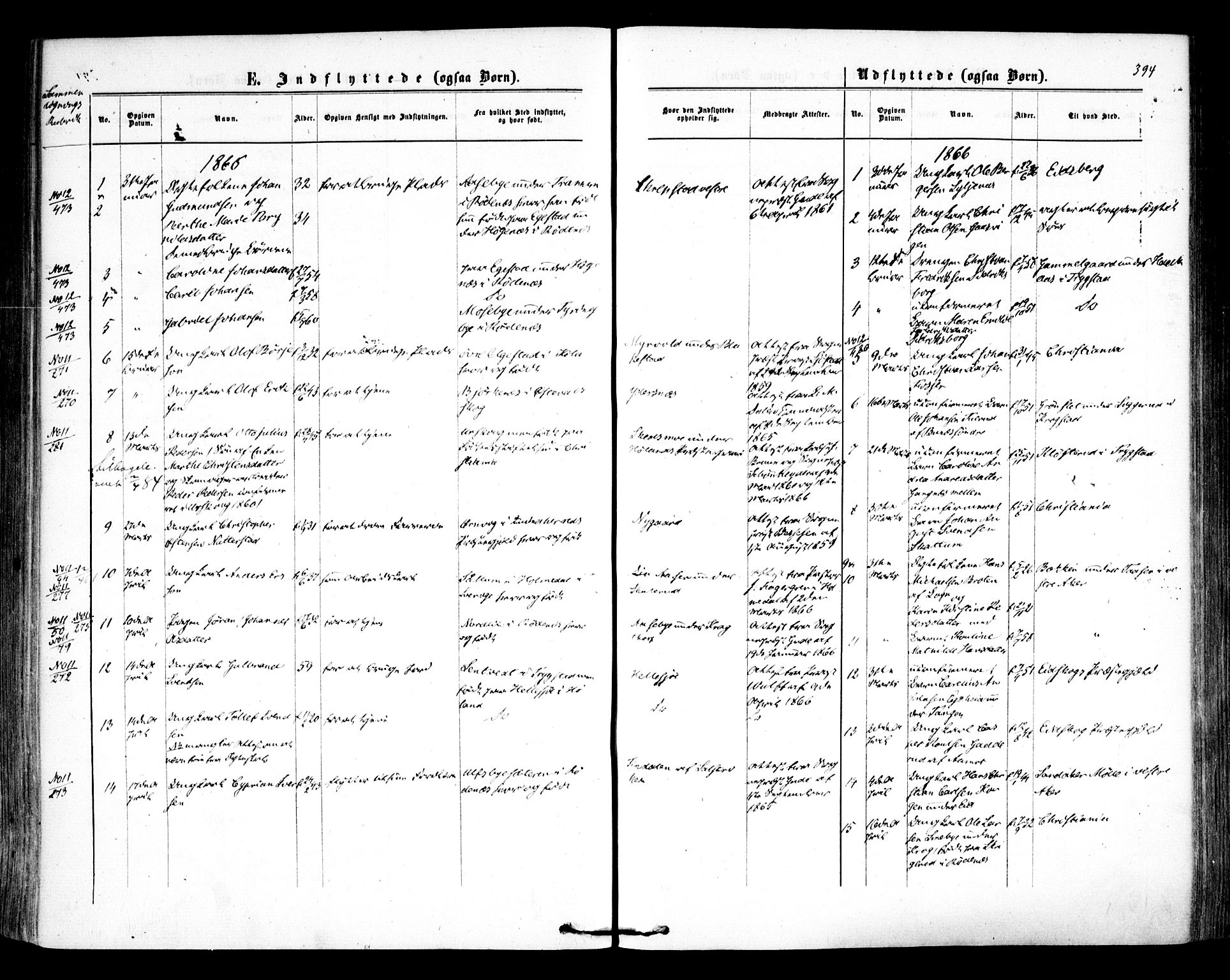 Høland prestekontor Kirkebøker, SAO/A-10346a/F/Fa/L0011: Ministerialbok nr. I 11, 1862-1869, s. 394