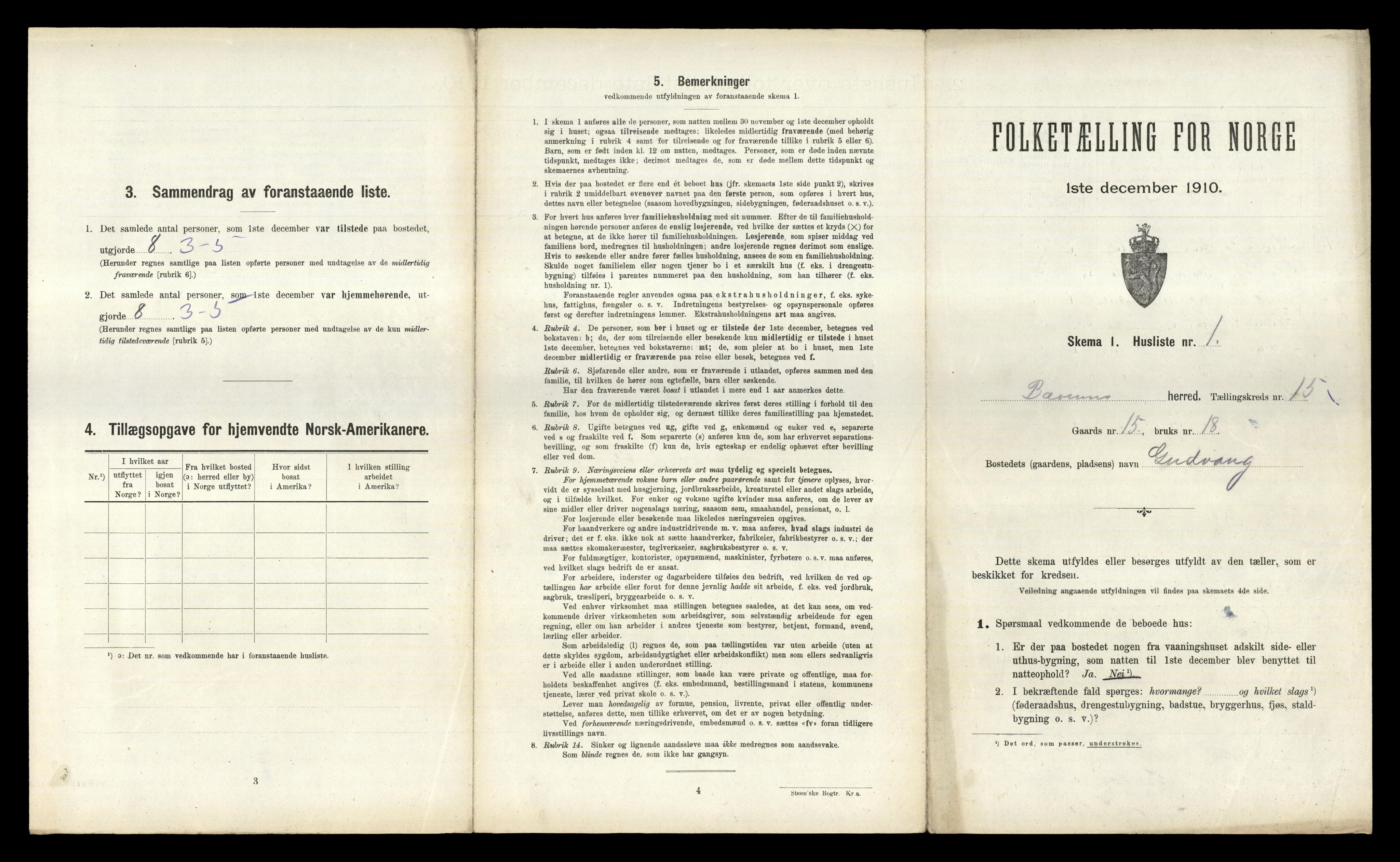 RA, Folketelling 1910 for 0219 Bærum herred, 1910, s. 2303