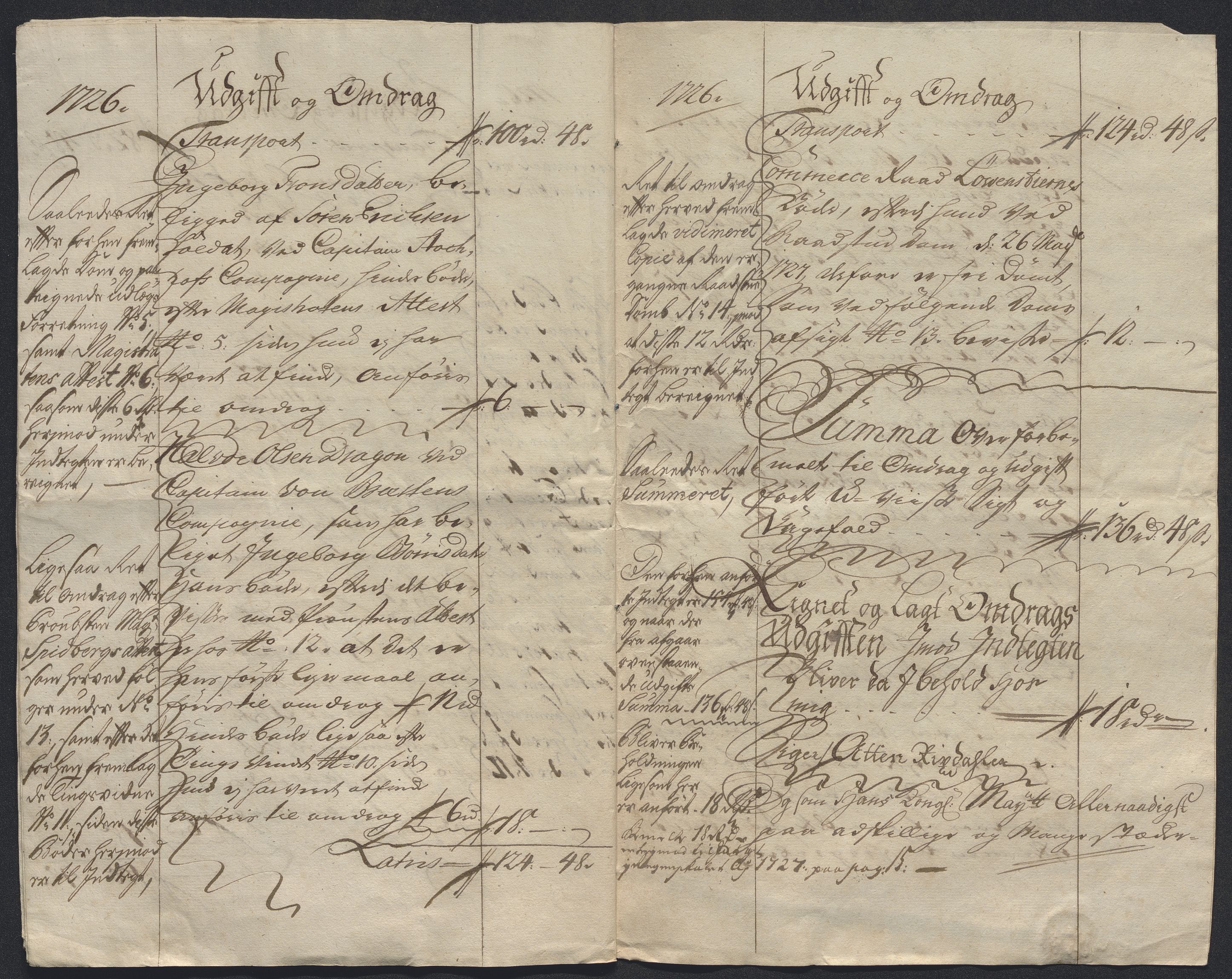 Rentekammeret inntil 1814, Reviderte regnskaper, Byregnskaper, AV/RA-EA-4066/R/Rm/L0286: [M19] Sikt og sakefall, 1719-1727, s. 543