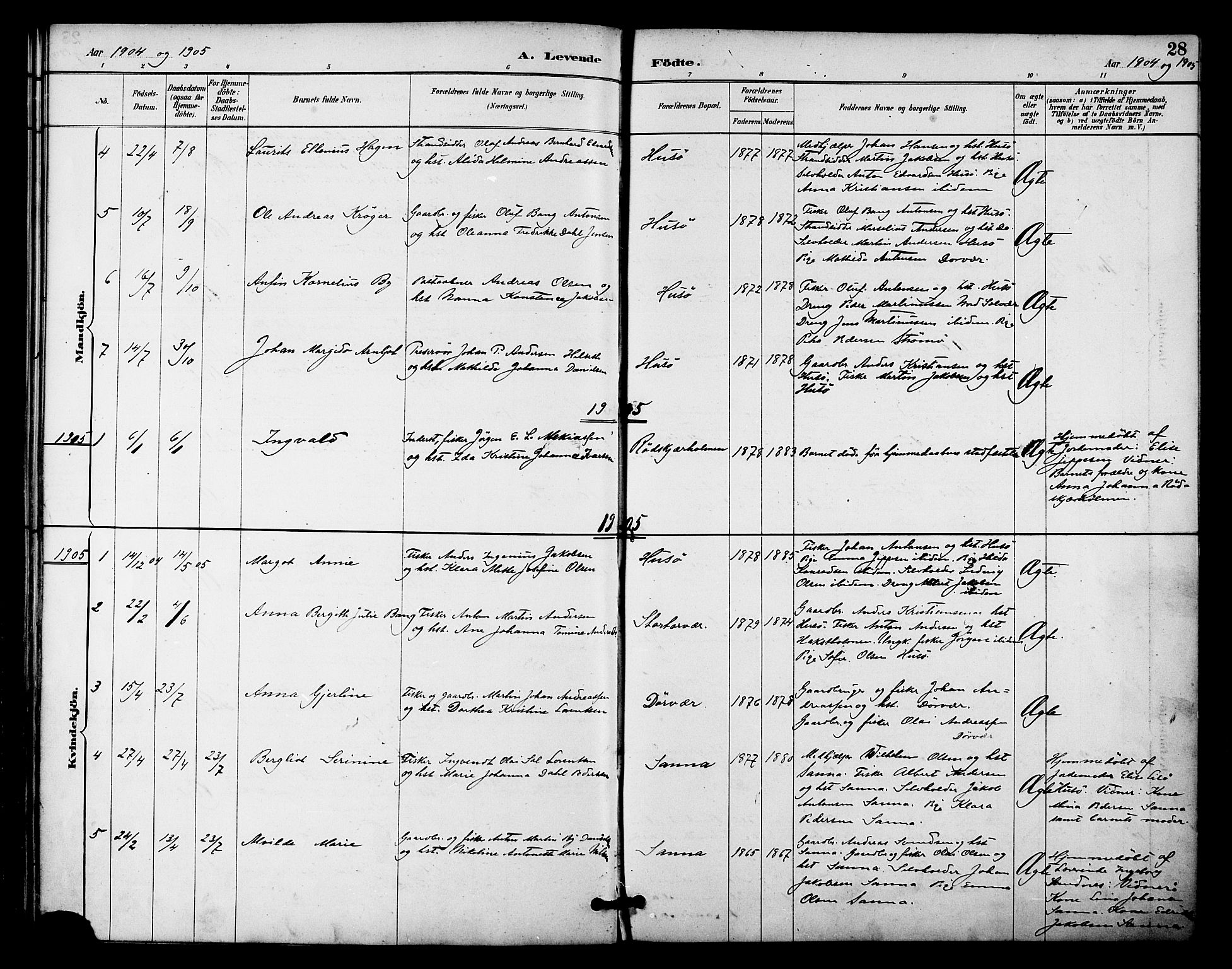 Ministerialprotokoller, klokkerbøker og fødselsregistre - Nordland, AV/SAT-A-1459/840/L0580: Ministerialbok nr. 840A02, 1887-1909, s. 28