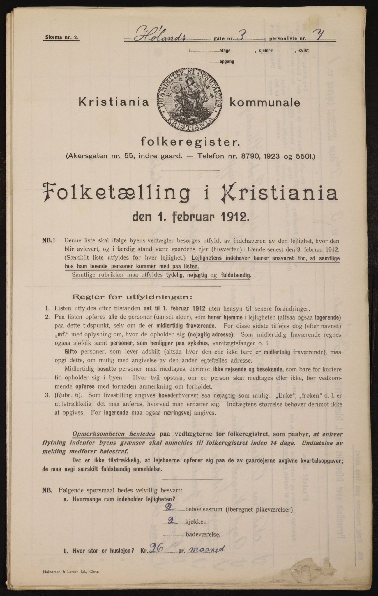 OBA, Kommunal folketelling 1.2.1912 for Kristiania, 1912, s. 42699