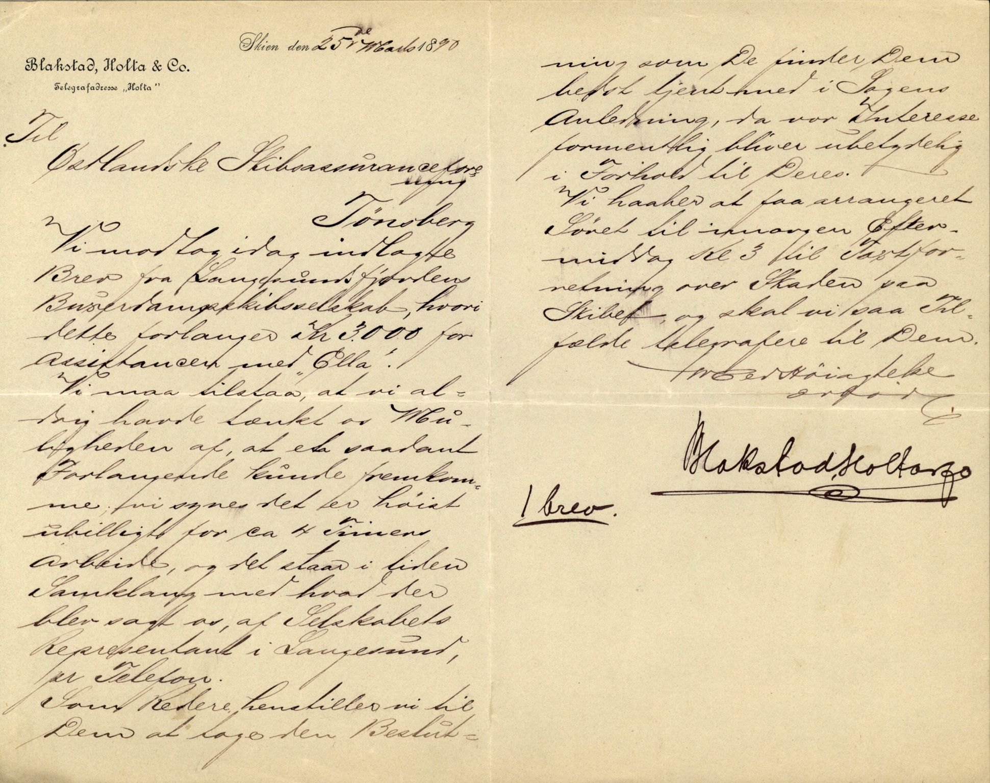 Pa 63 - Østlandske skibsassuranceforening, VEMU/A-1079/G/Ga/L0026/0002: Havaridokumenter / Dovre, Dictator, Ella, Elizabeth Morton, 1890, s. 125