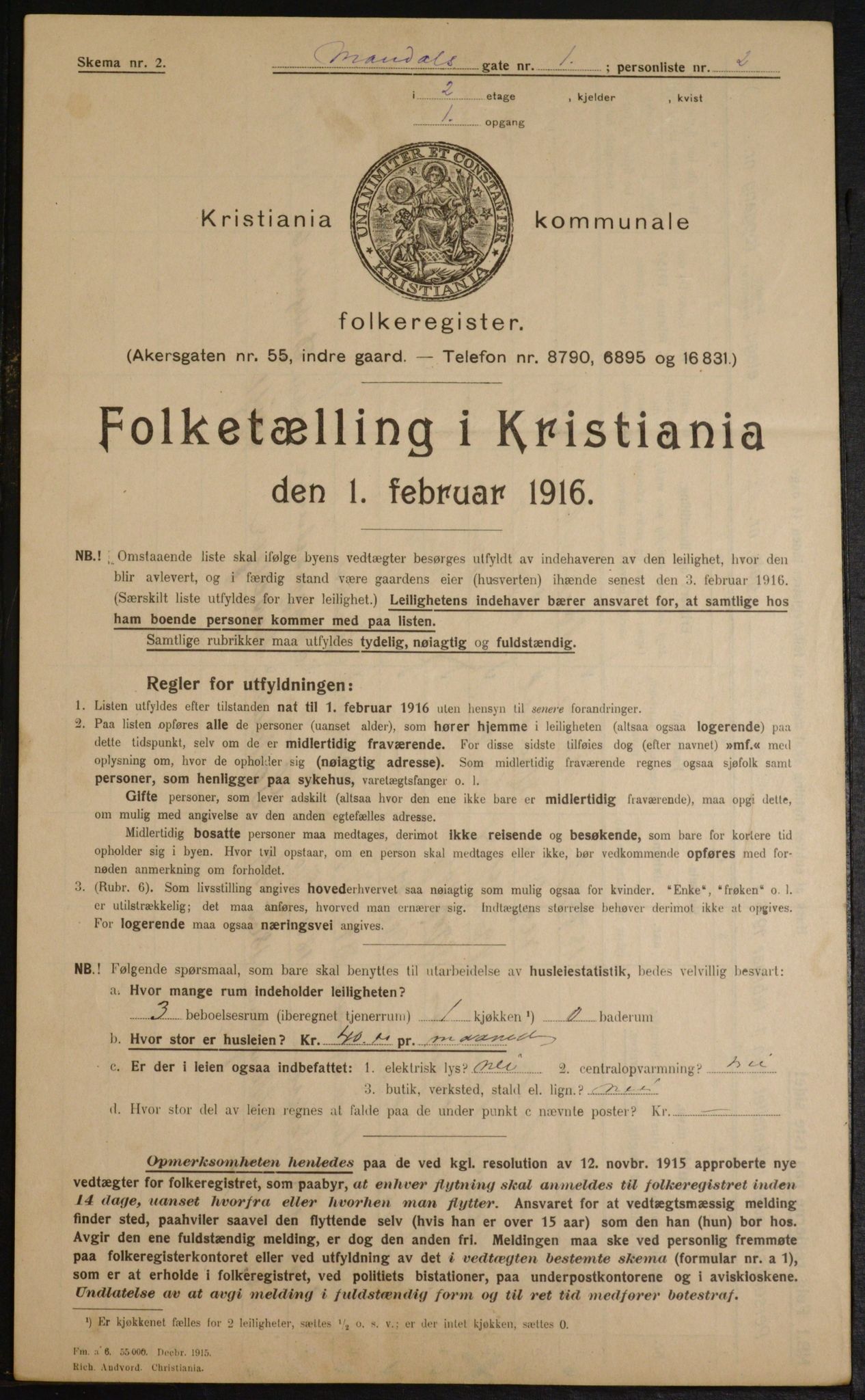 OBA, Kommunal folketelling 1.2.1916 for Kristiania, 1916, s. 61474