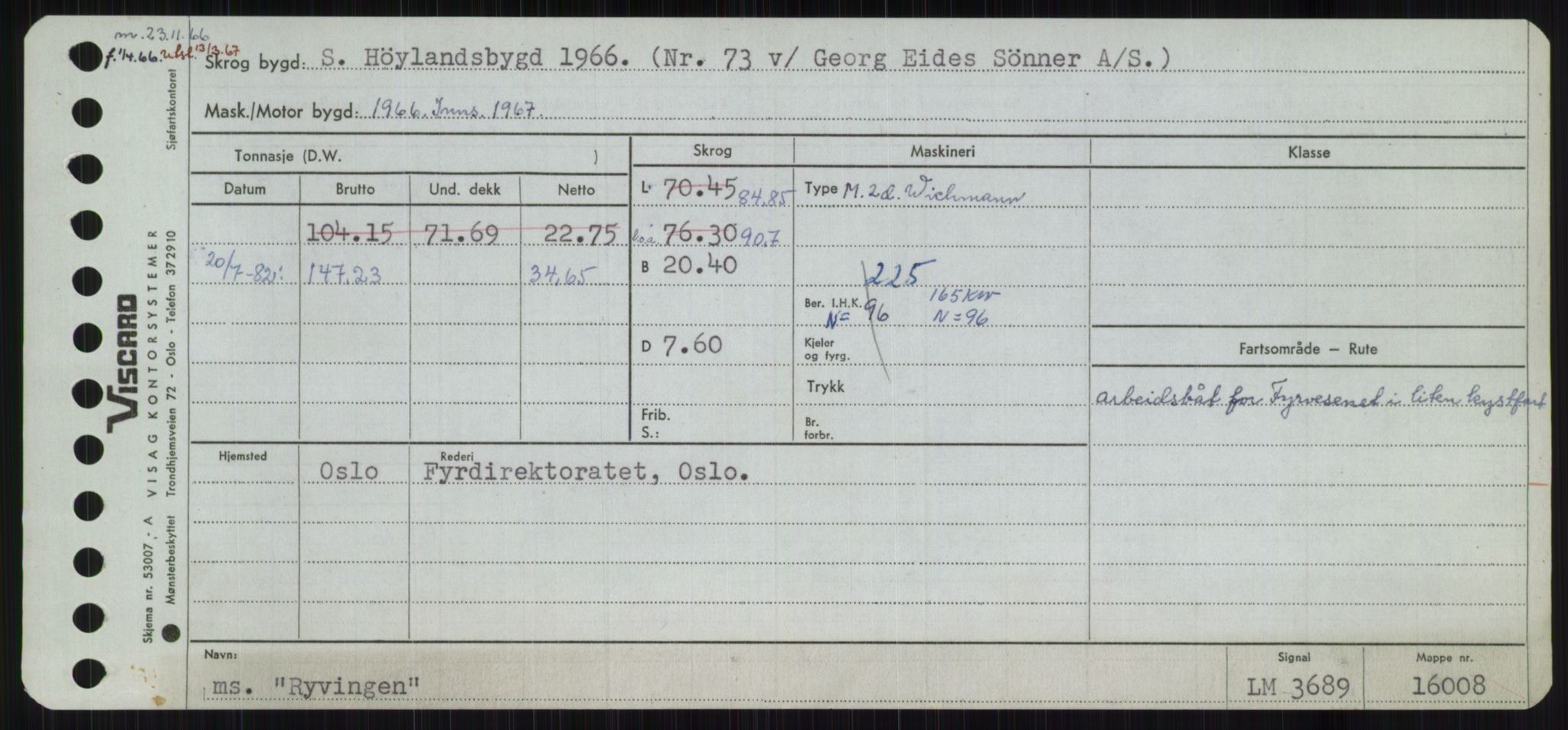 Sjøfartsdirektoratet med forløpere, Skipsmålingen, RA/S-1627/H/Ha/L0004/0002: Fartøy, Mas-R / Fartøy, Odin-R, s. 949