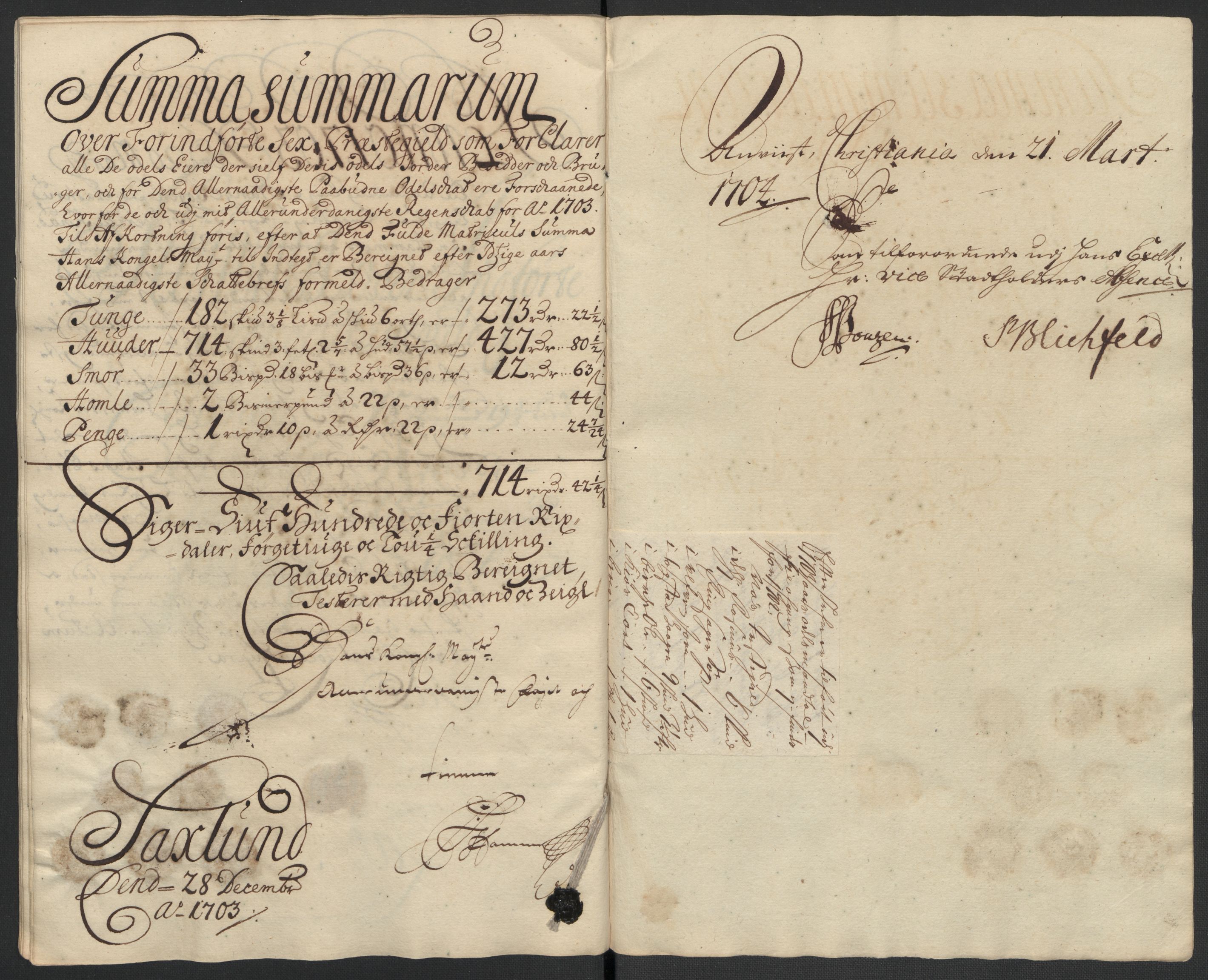 Rentekammeret inntil 1814, Reviderte regnskaper, Fogderegnskap, AV/RA-EA-4092/R16/L1041: Fogderegnskap Hedmark, 1703-1704, s. 177