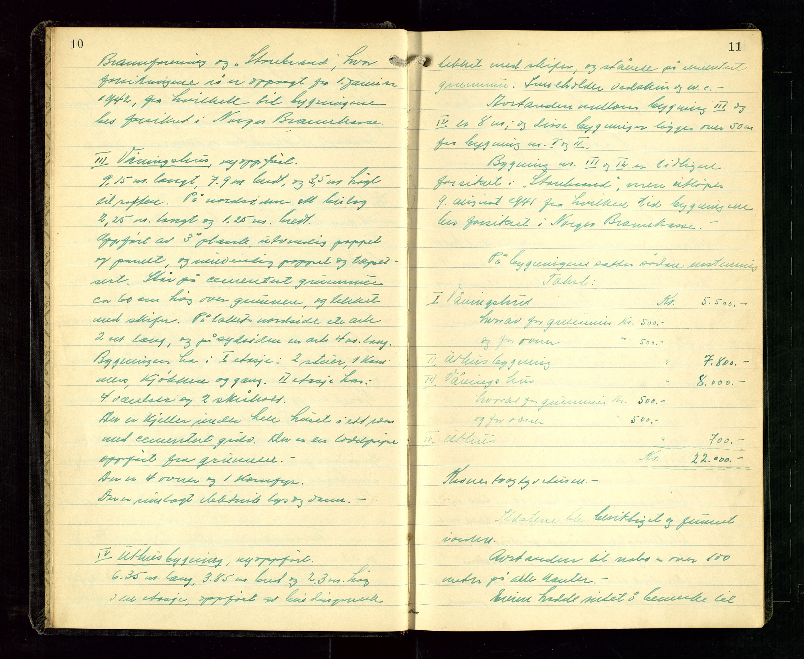 Årdal lensmannskontor, AV/SAST-A-100453/Goa/L0002: Branntakstprotokoll, 1940-1955, s. 10-11