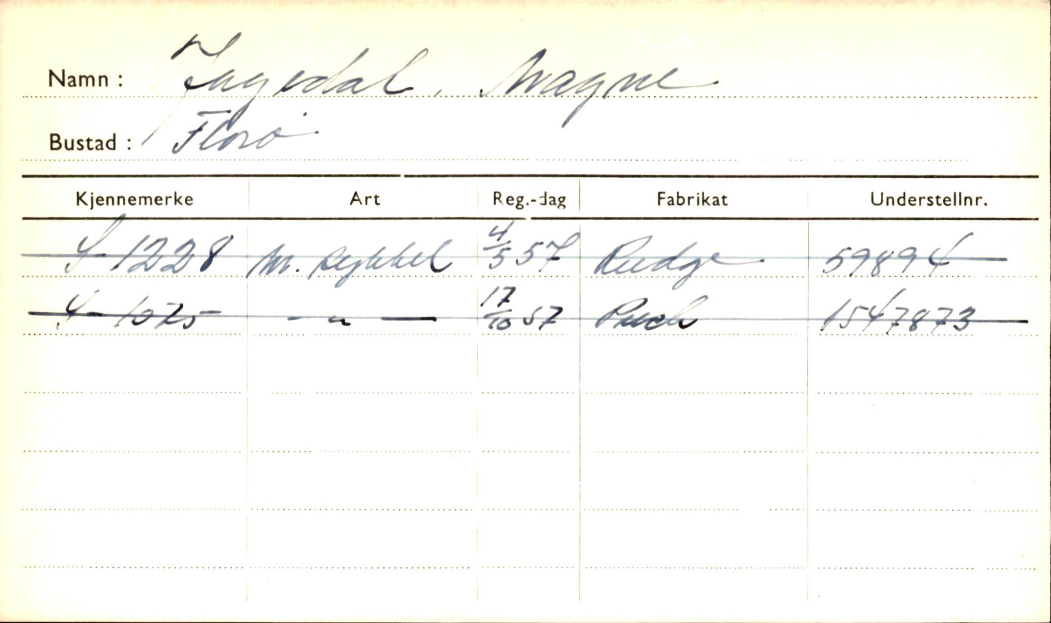 Statens vegvesen, Sogn og Fjordane vegkontor, SAB/A-5301/4/F/L0001A: Eigarregister Fjordane til 1.6.1961, 1930-1961, s. 933