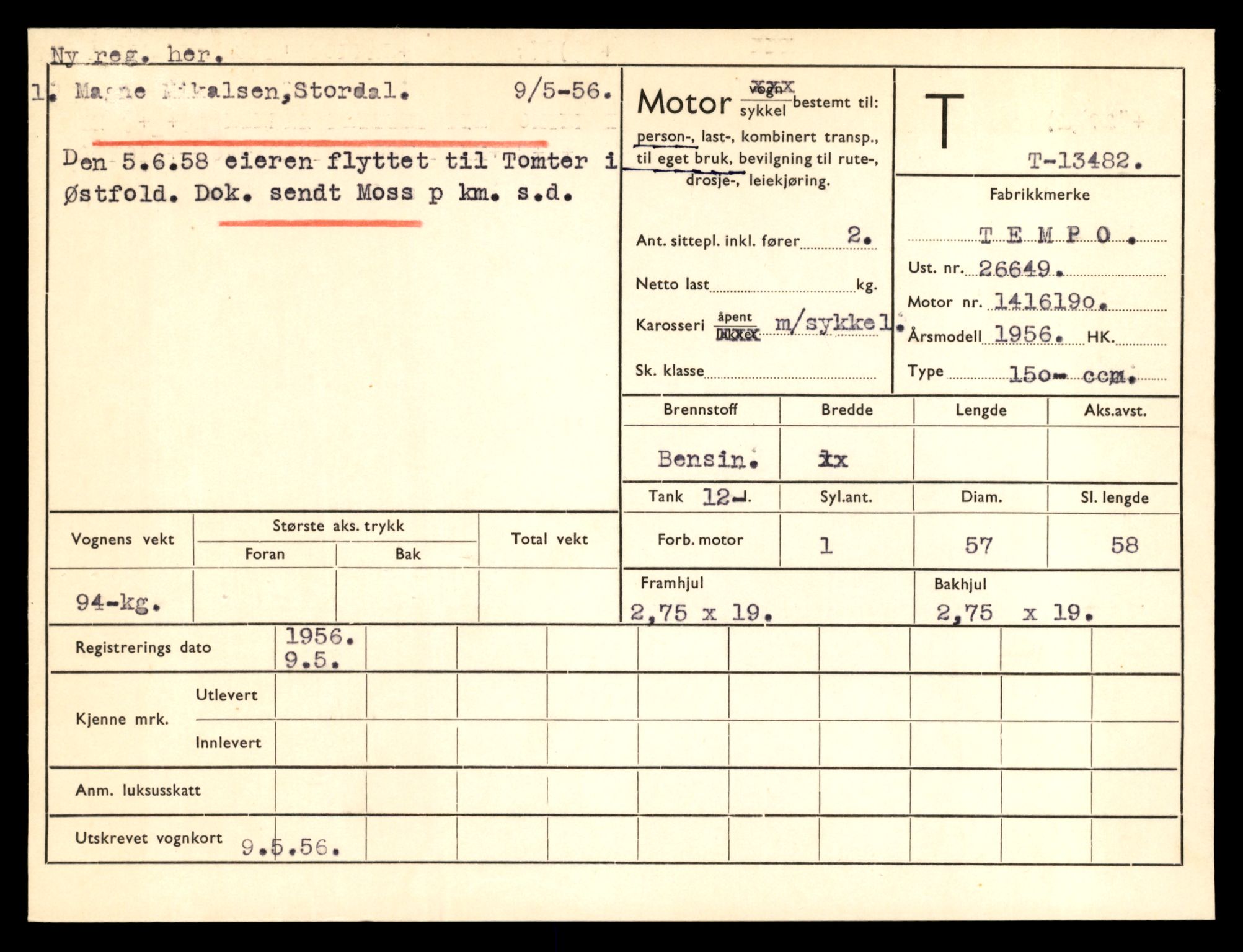 Møre og Romsdal vegkontor - Ålesund trafikkstasjon, AV/SAT-A-4099/F/Fe/L0039: Registreringskort for kjøretøy T 13361 - T 13530, 1927-1998, s. 2074