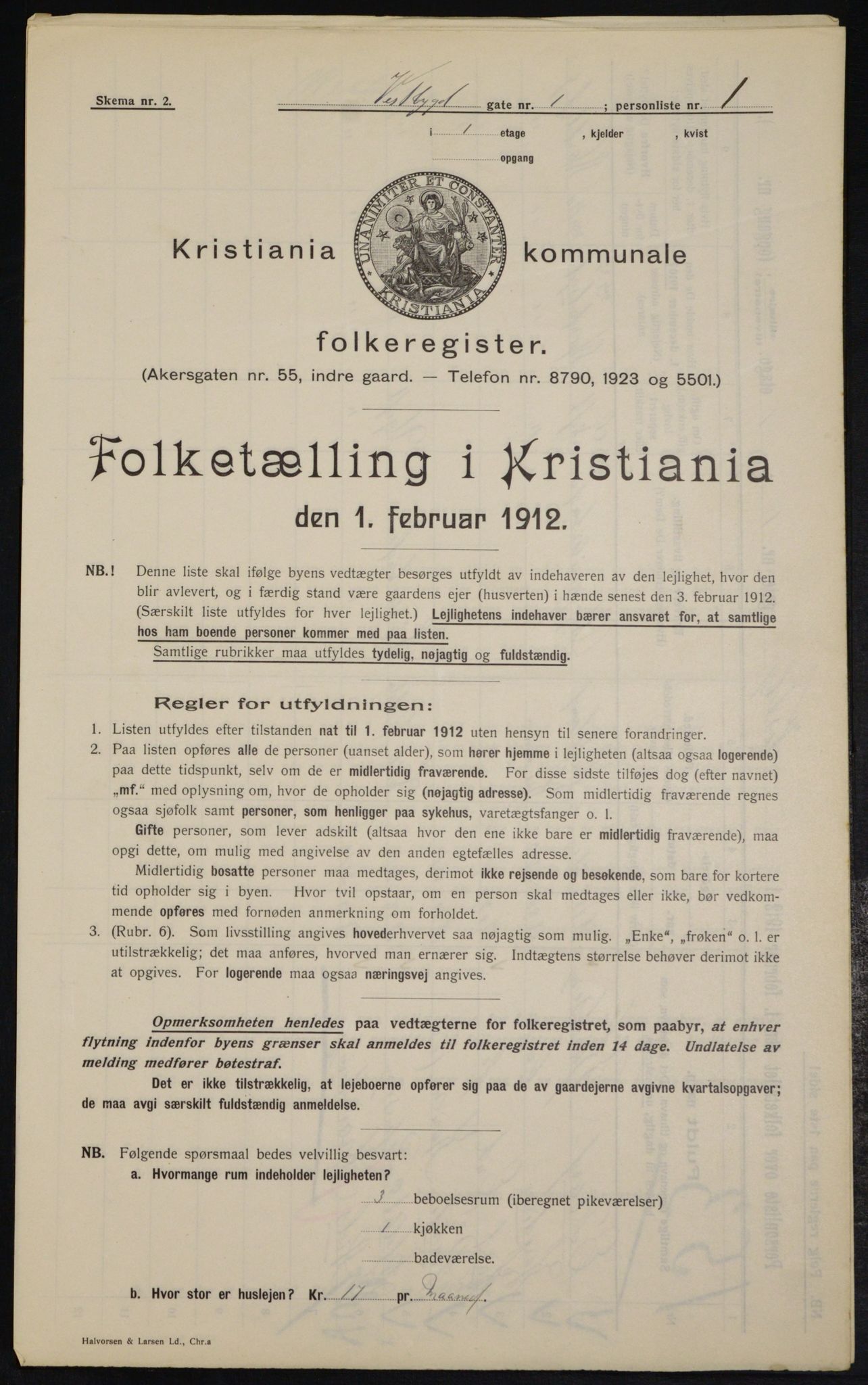 OBA, Kommunal folketelling 1.2.1912 for Kristiania, 1912, s. 122250