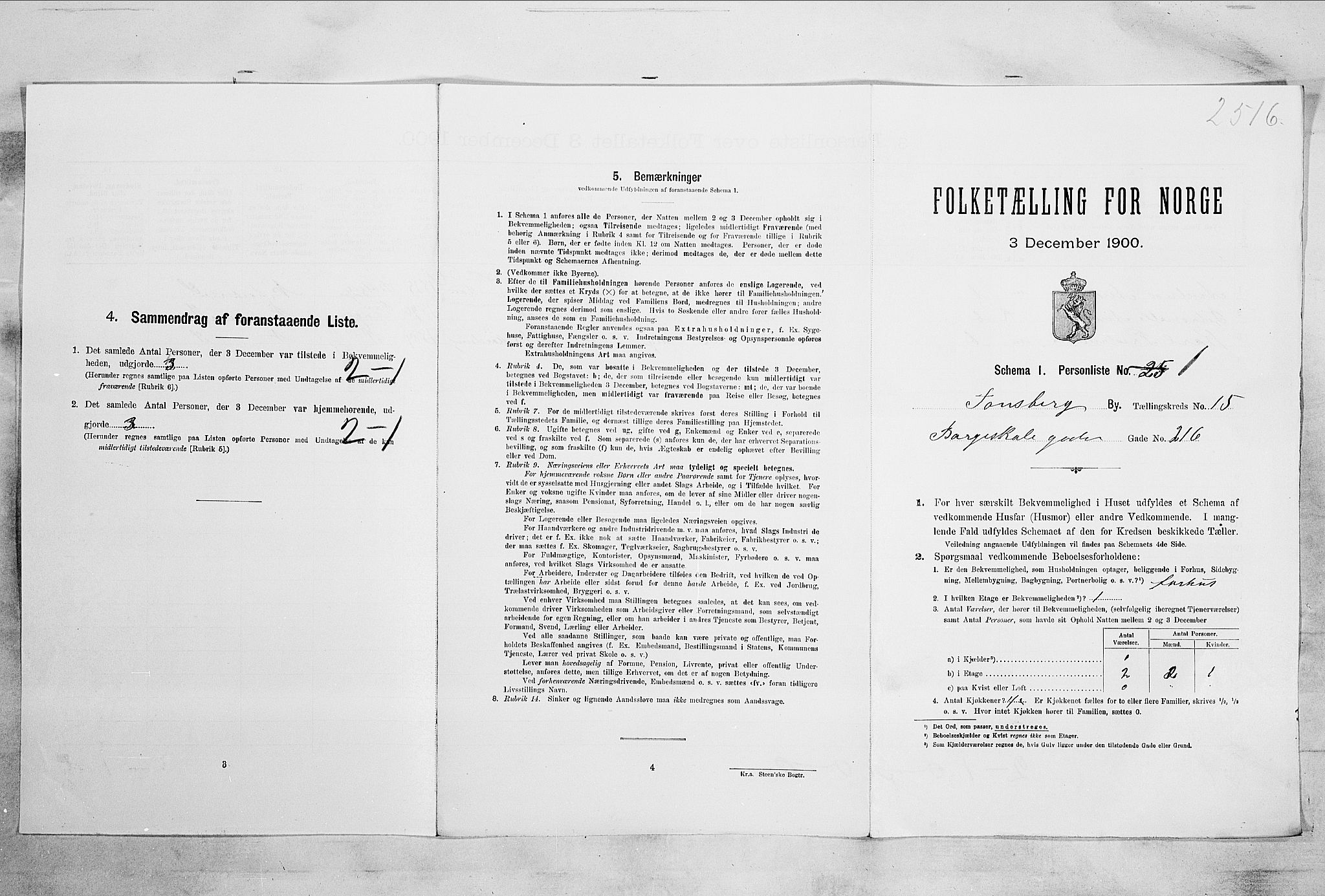 RA, Folketelling 1900 for 0705 Tønsberg kjøpstad, 1900, s. 2336