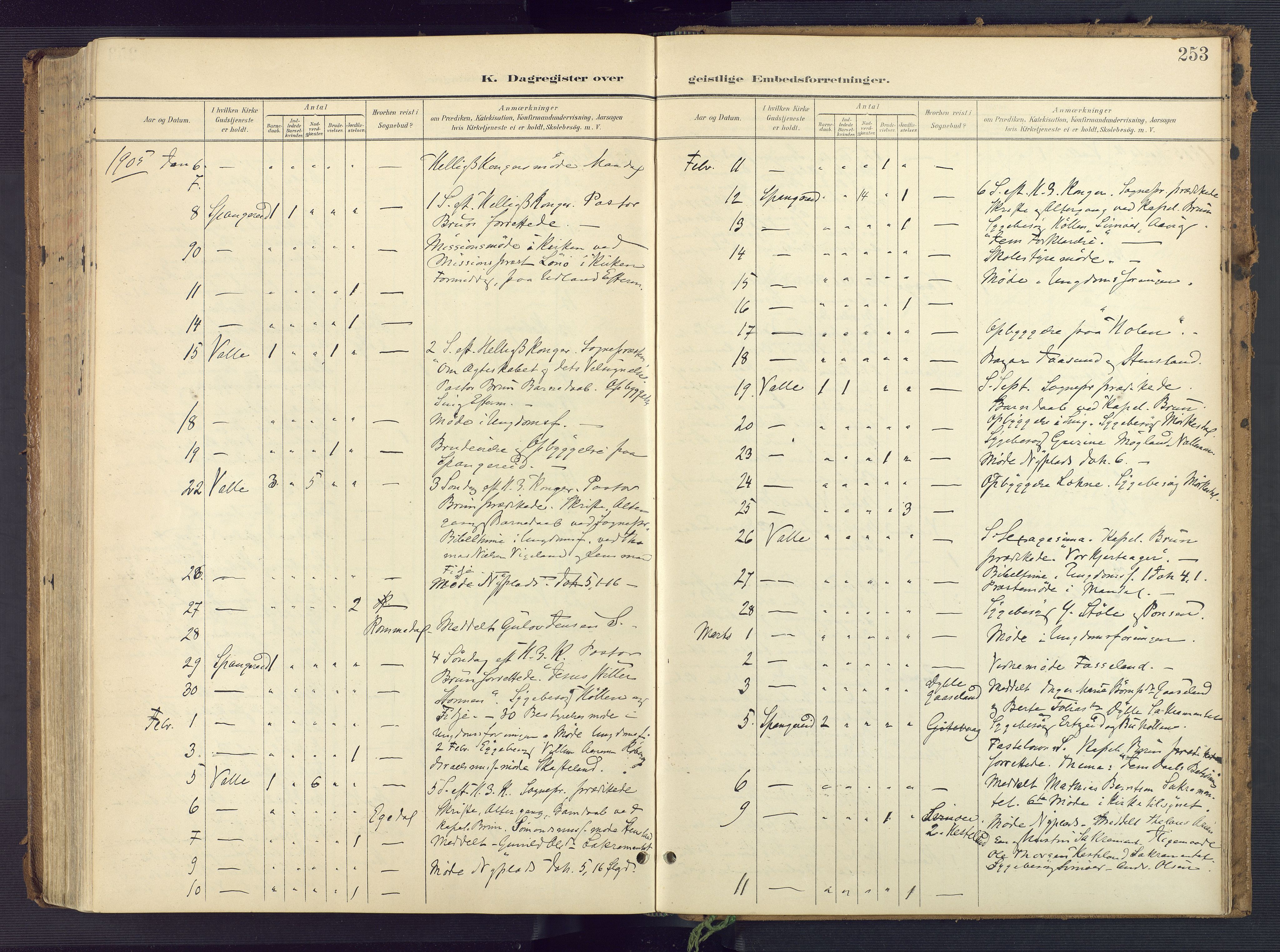 Sør-Audnedal sokneprestkontor, AV/SAK-1111-0039/F/Fa/Faa/L0005: Ministerialbok nr. A 5, 1900-1923, s. 253