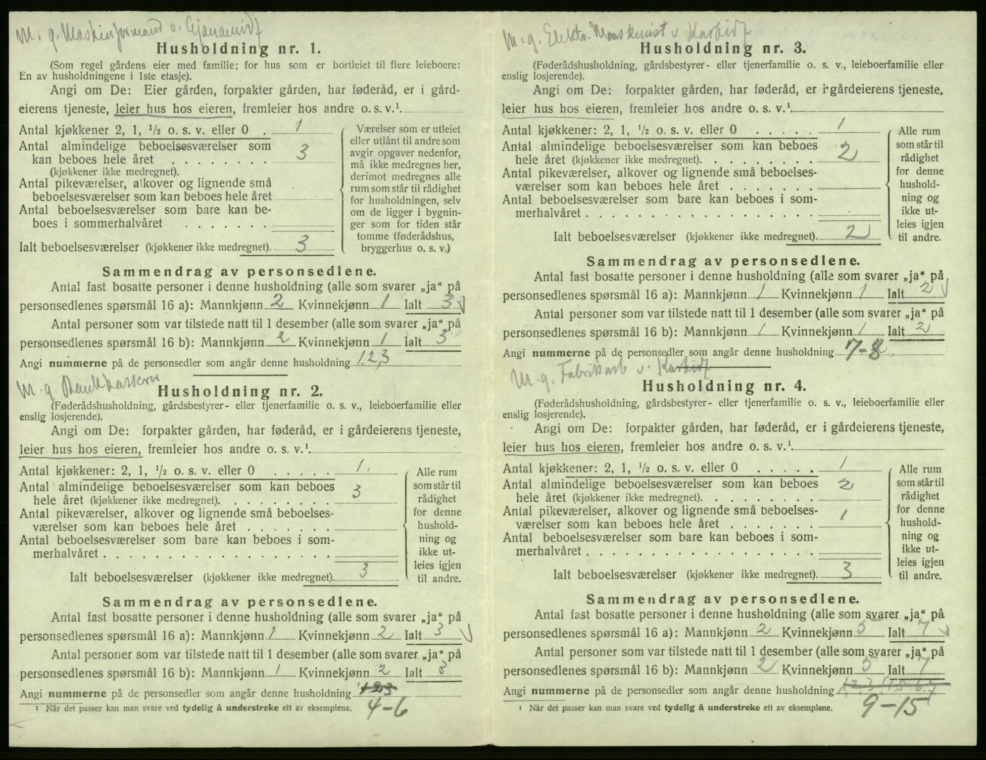 SAB, Folketelling 1920 for 1228 Odda herred, 1920, s. 889