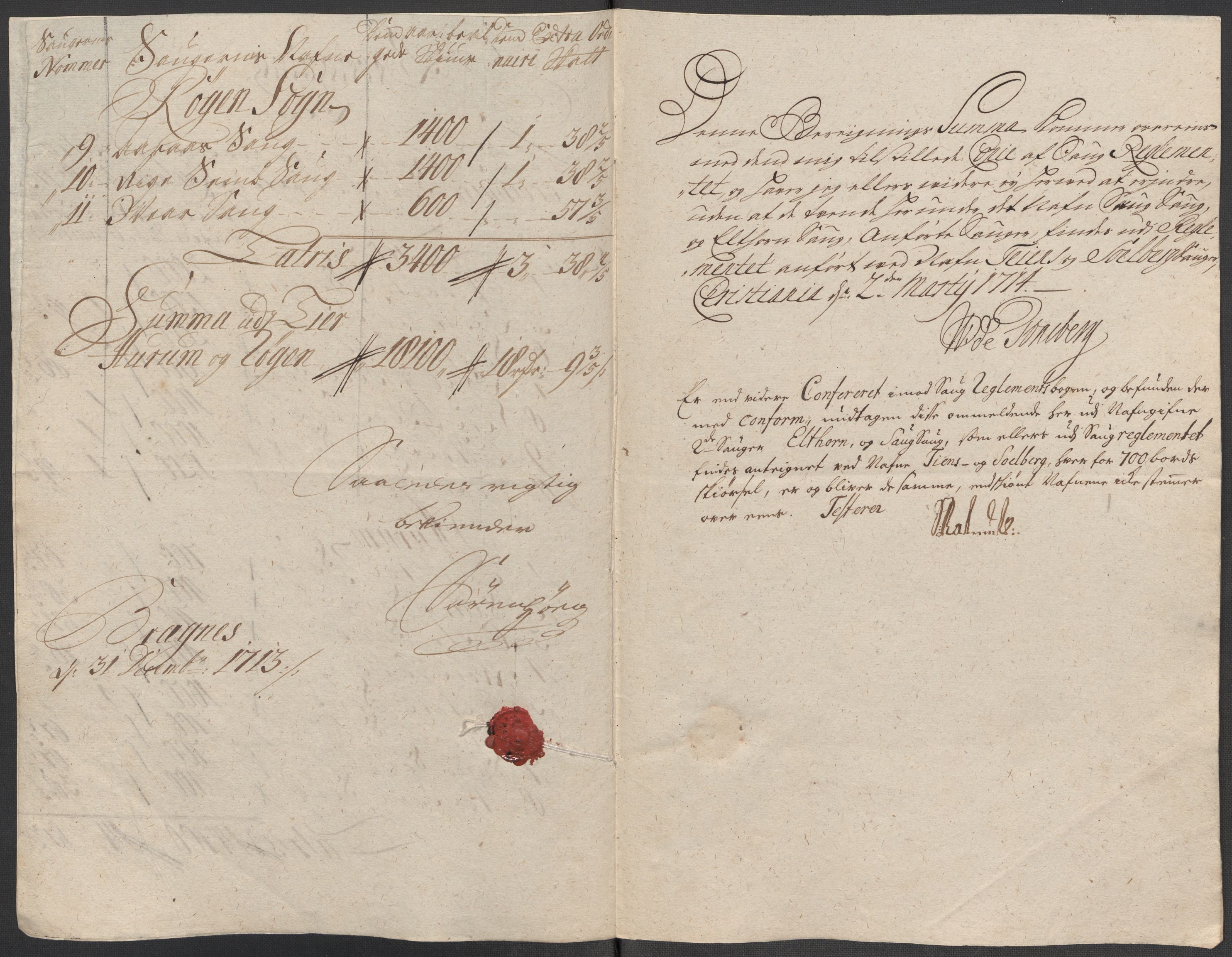 Rentekammeret inntil 1814, Reviderte regnskaper, Fogderegnskap, AV/RA-EA-4092/R31/L1708: Fogderegnskap Hurum, Røyken, Eiker, Lier og Buskerud, 1713, s. 288