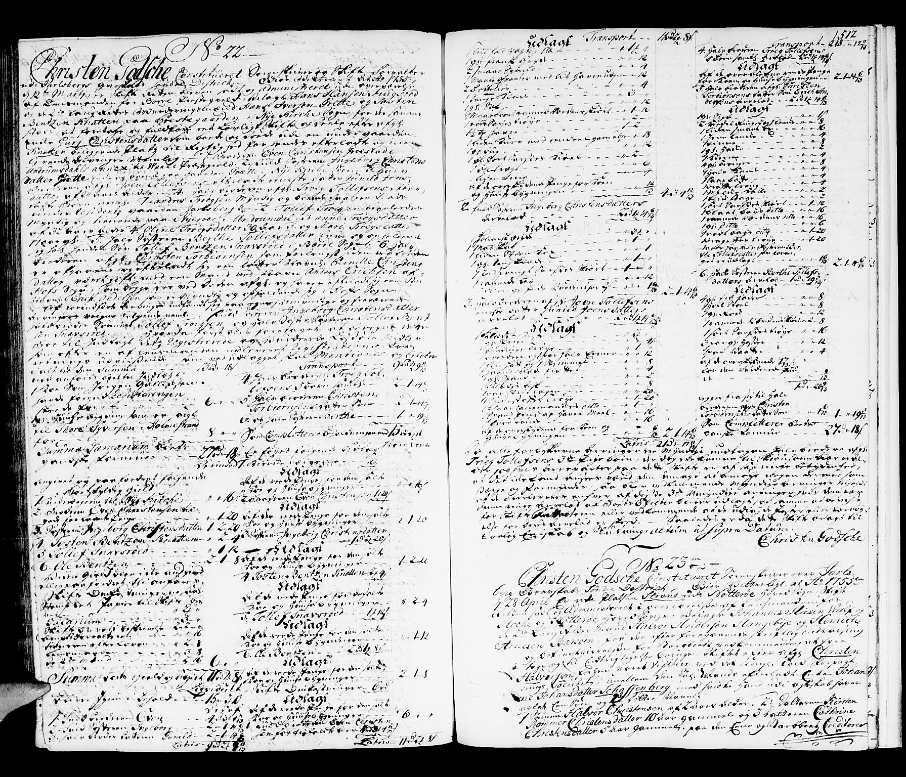 Søndre Jarlsberg sorenskriveri, AV/SAKO-A-129/H/Hb/Hba/L0007: Skifteprotokoll, 1746-1755, s. 511b-512a
