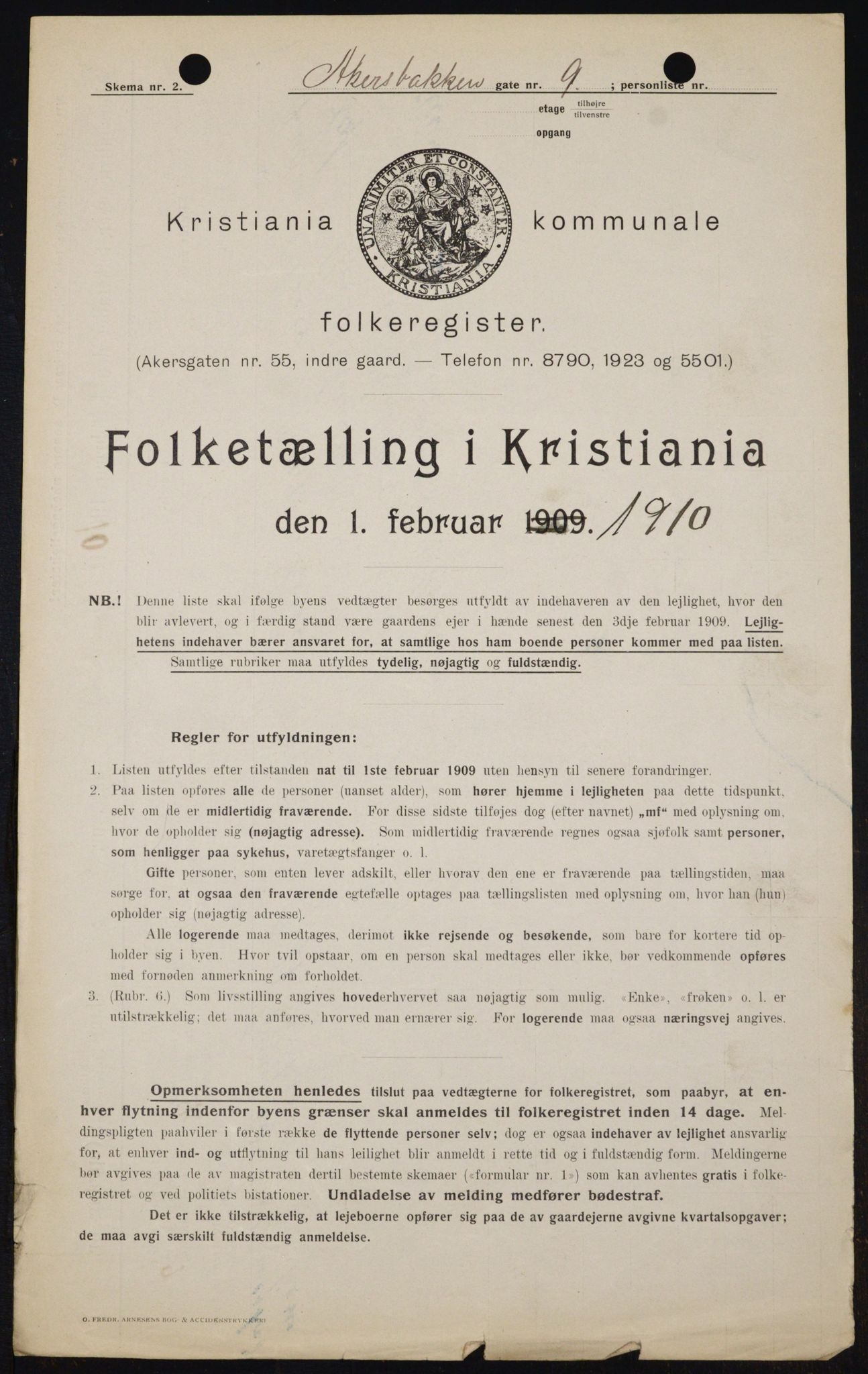 OBA, Kommunal folketelling 1.2.1910 for Kristiania, 1910, s. 48