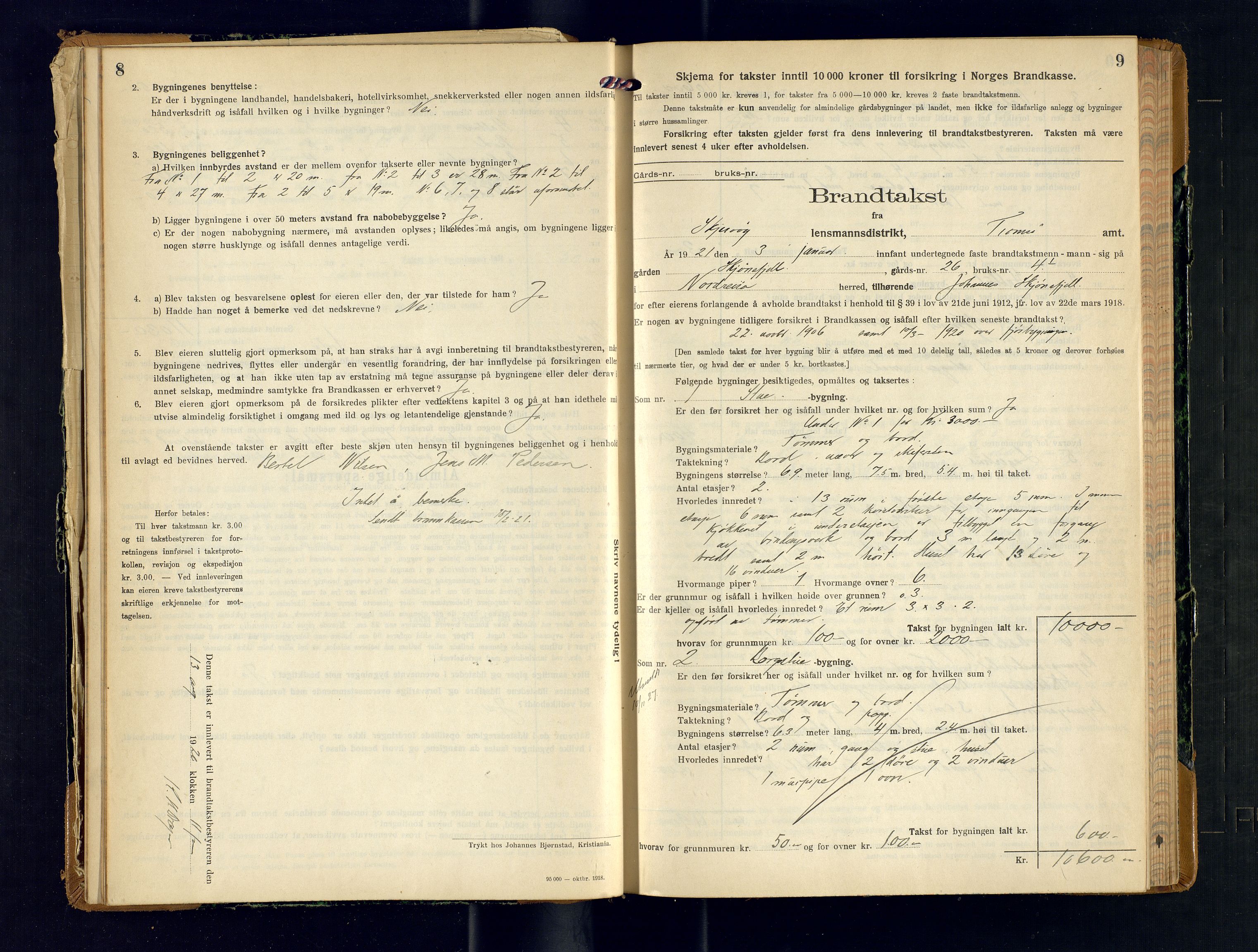 Skjervøy lensmannskontor, AV/SATØ-SATØ-63/F/Fu/Fub/L0255: Branntakstprotokoll (S), 1920-1922, s. 8-9