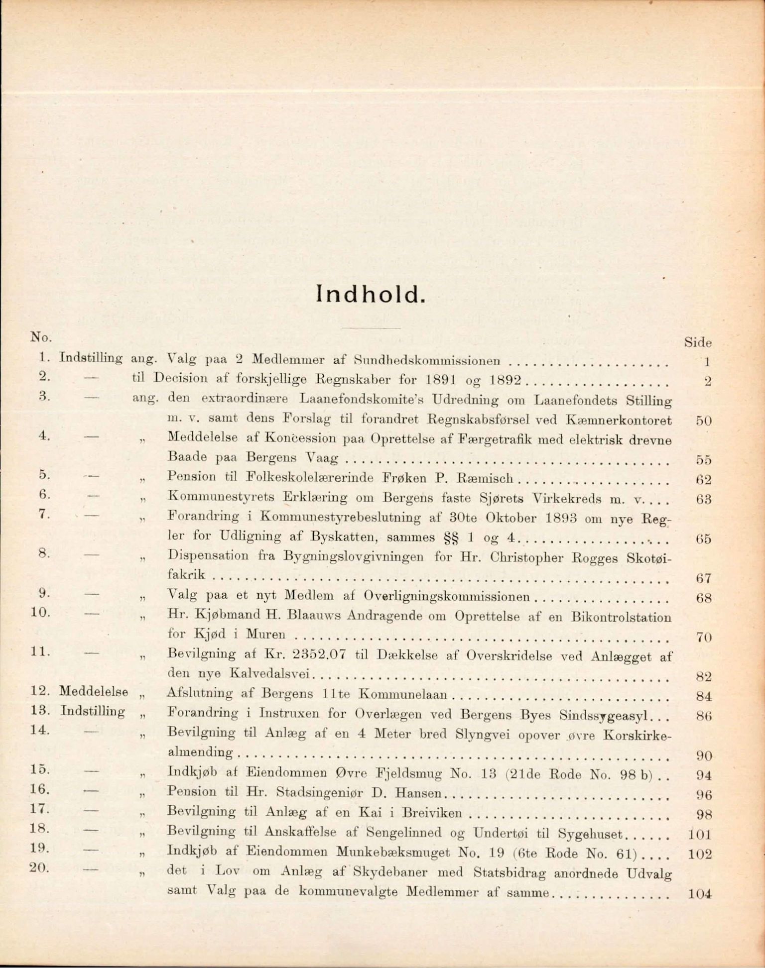Bergen kommune. Formannskapet, BBA/A-0003/Ad/L0049: Bergens Kommuneforhandlinger, bind I, 1894