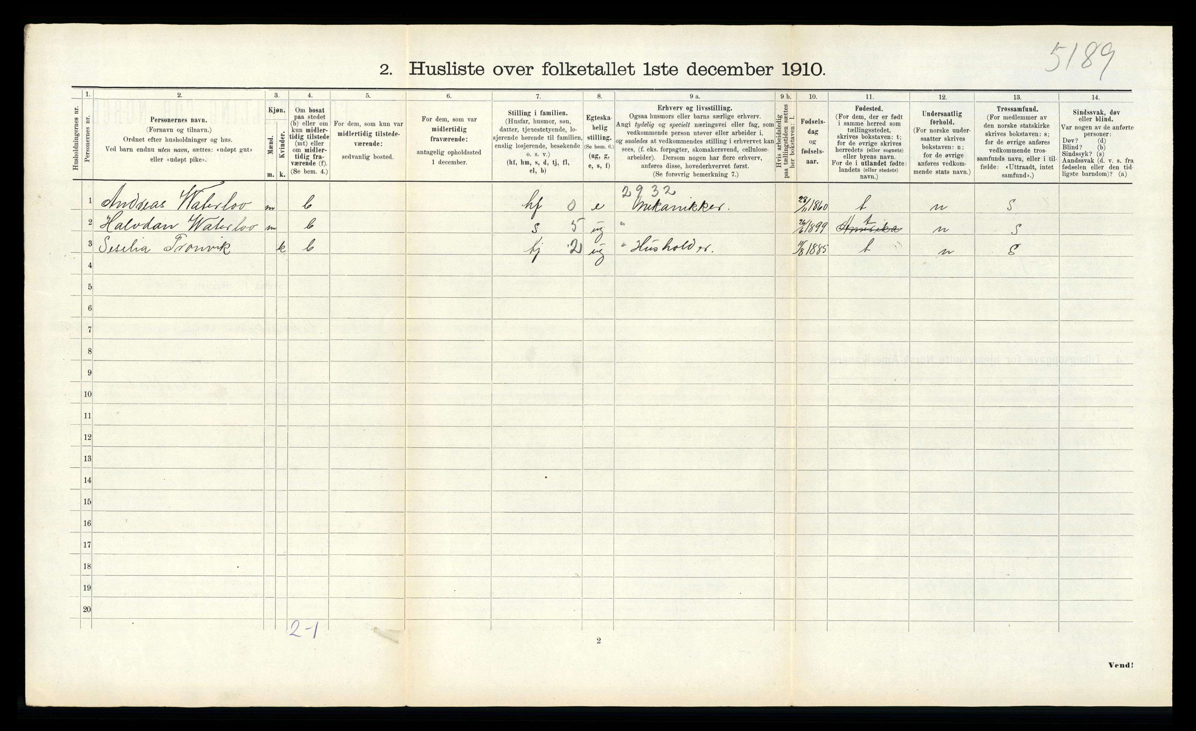 RA, Folketelling 1910 for 1718 Leksvik herred, 1910, s. 581