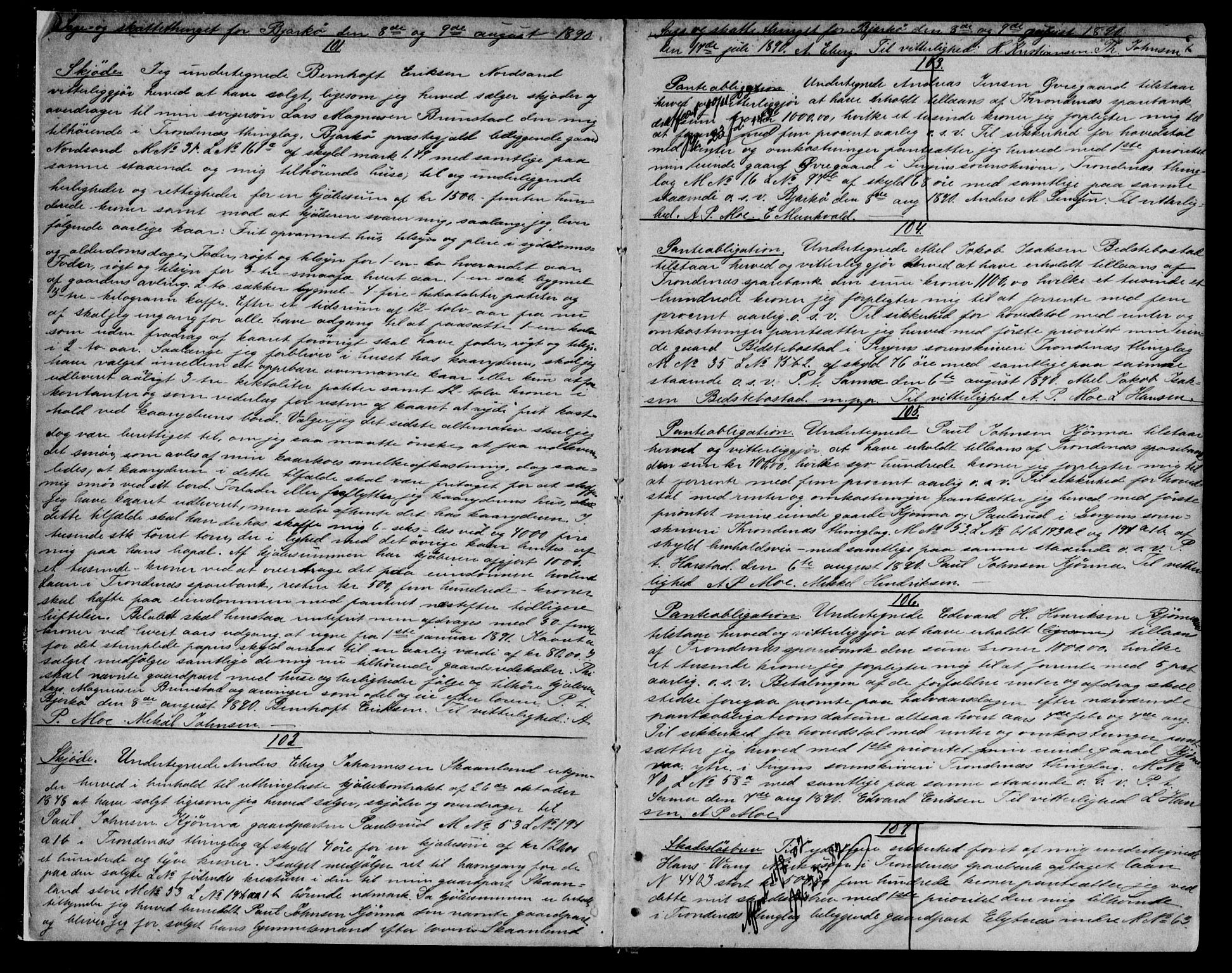 Senja sorenskriveri 1855-, SATØ/S-0048/1/H/Hd/L0016: Pantebok nr. 16, 1890-1892, s. 2