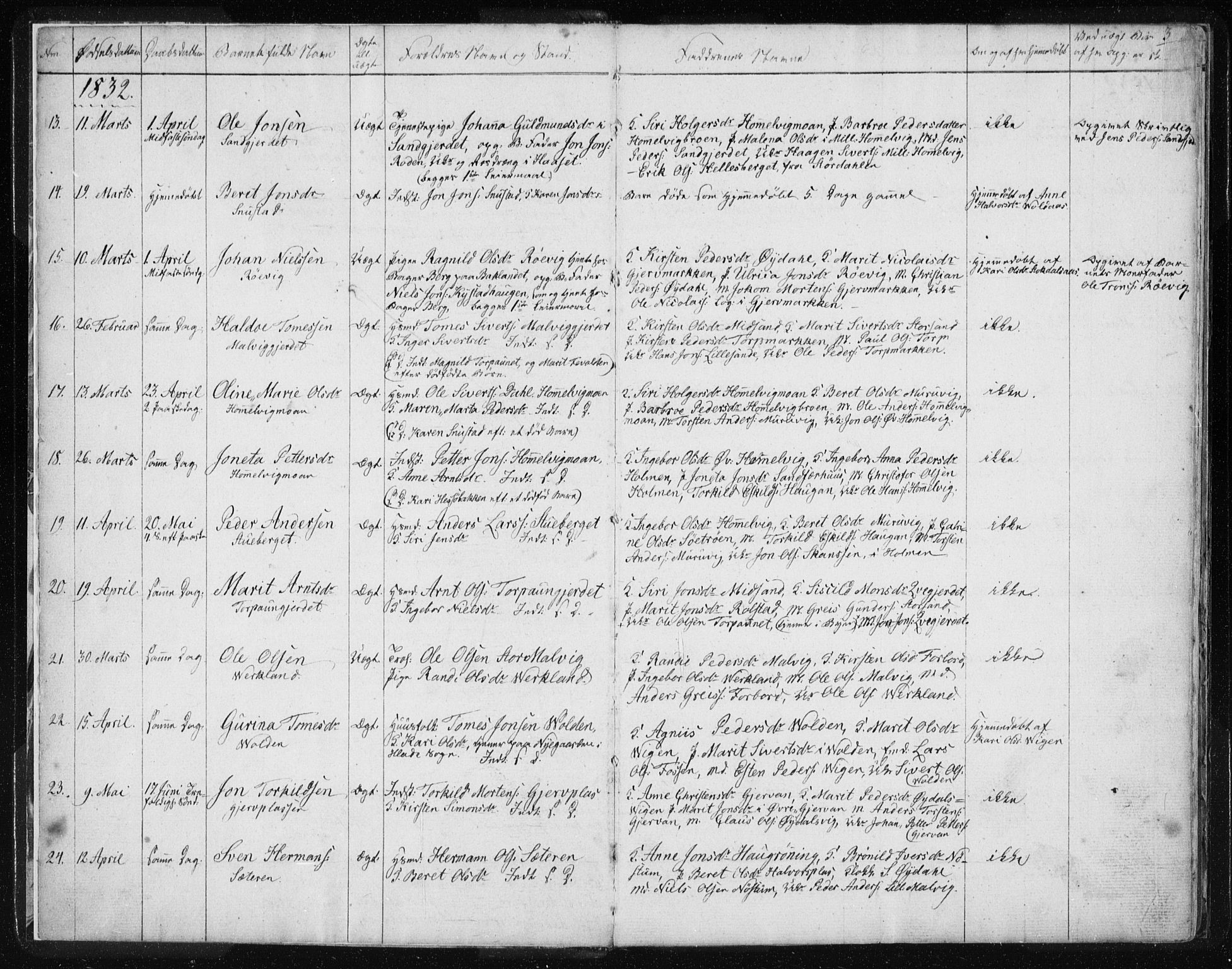 Ministerialprotokoller, klokkerbøker og fødselsregistre - Sør-Trøndelag, AV/SAT-A-1456/616/L0405: Ministerialbok nr. 616A02, 1831-1842, s. 3