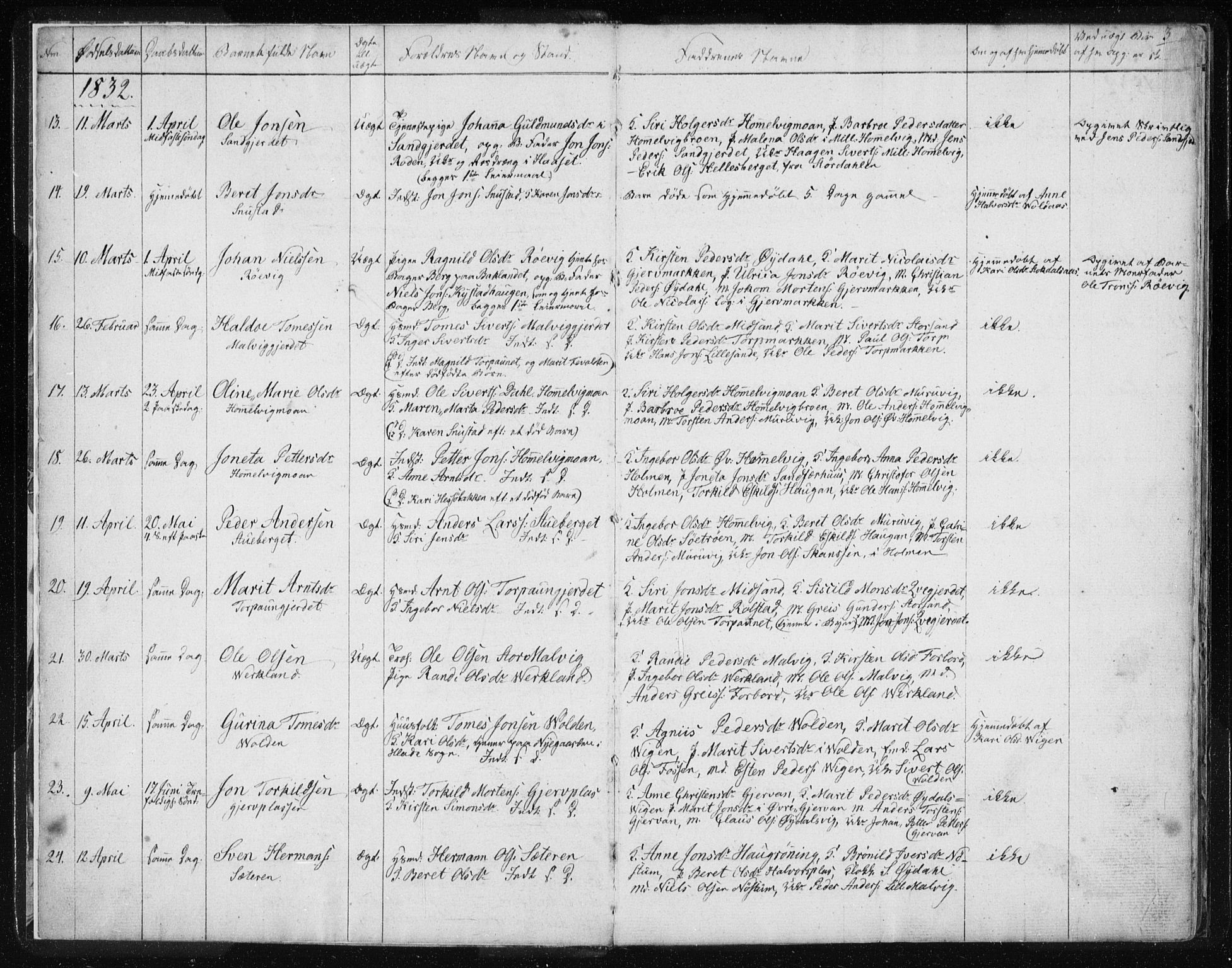 Ministerialprotokoller, klokkerbøker og fødselsregistre - Sør-Trøndelag, SAT/A-1456/616/L0405: Ministerialbok nr. 616A02, 1831-1842, s. 3