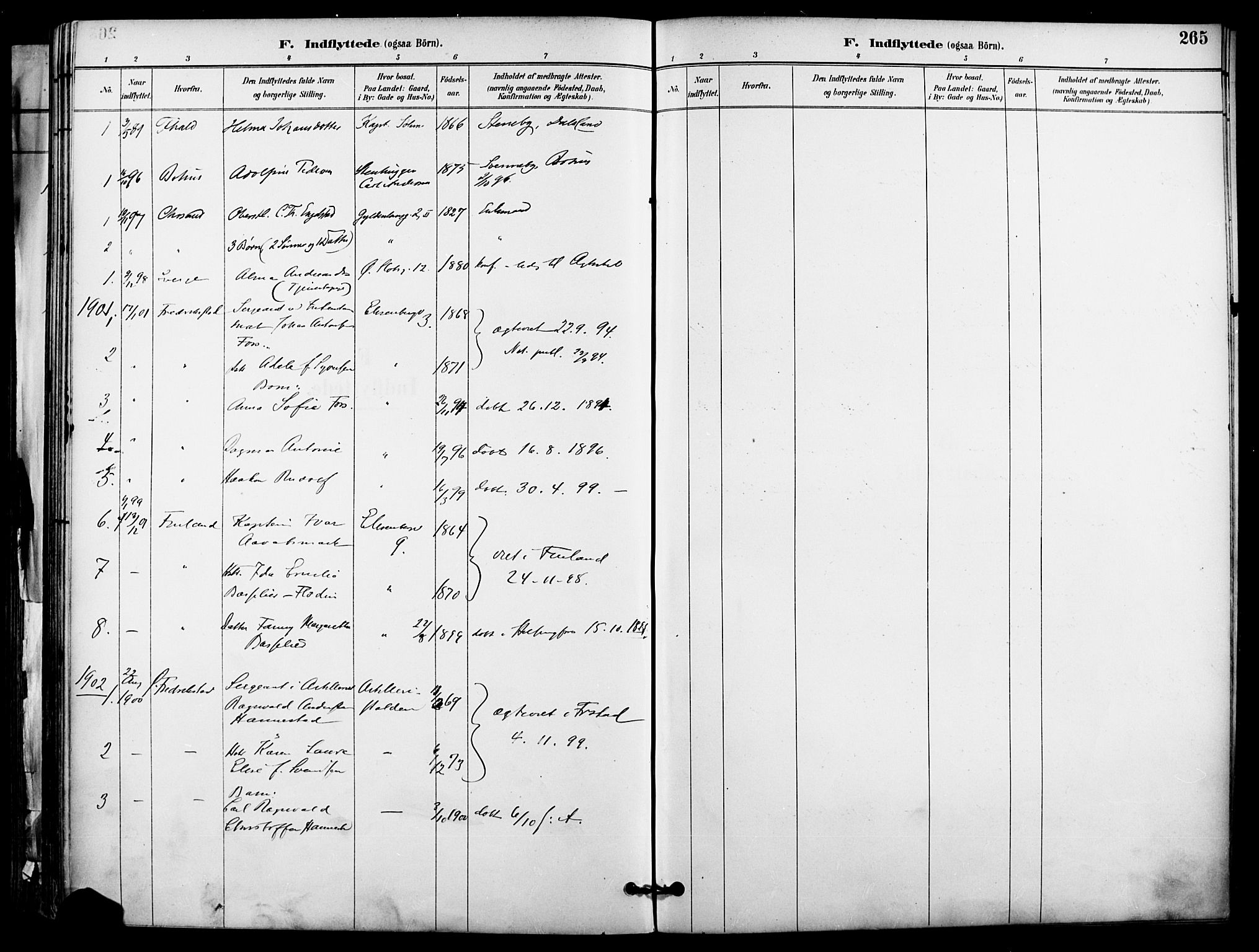 Garnisonsmenigheten Kirkebøker, AV/SAO-A-10846/F/Fa/L0013: Ministerialbok nr. 13, 1894-1904, s. 265