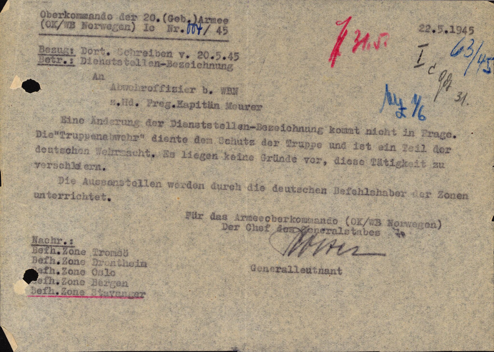Deutscher Oberbefehlshaber Norwegen (DOBN), RA/RAFA-2197/D/Dl/L0119: DB Zone Stavanger Abt. Ic, 1945, s. 221