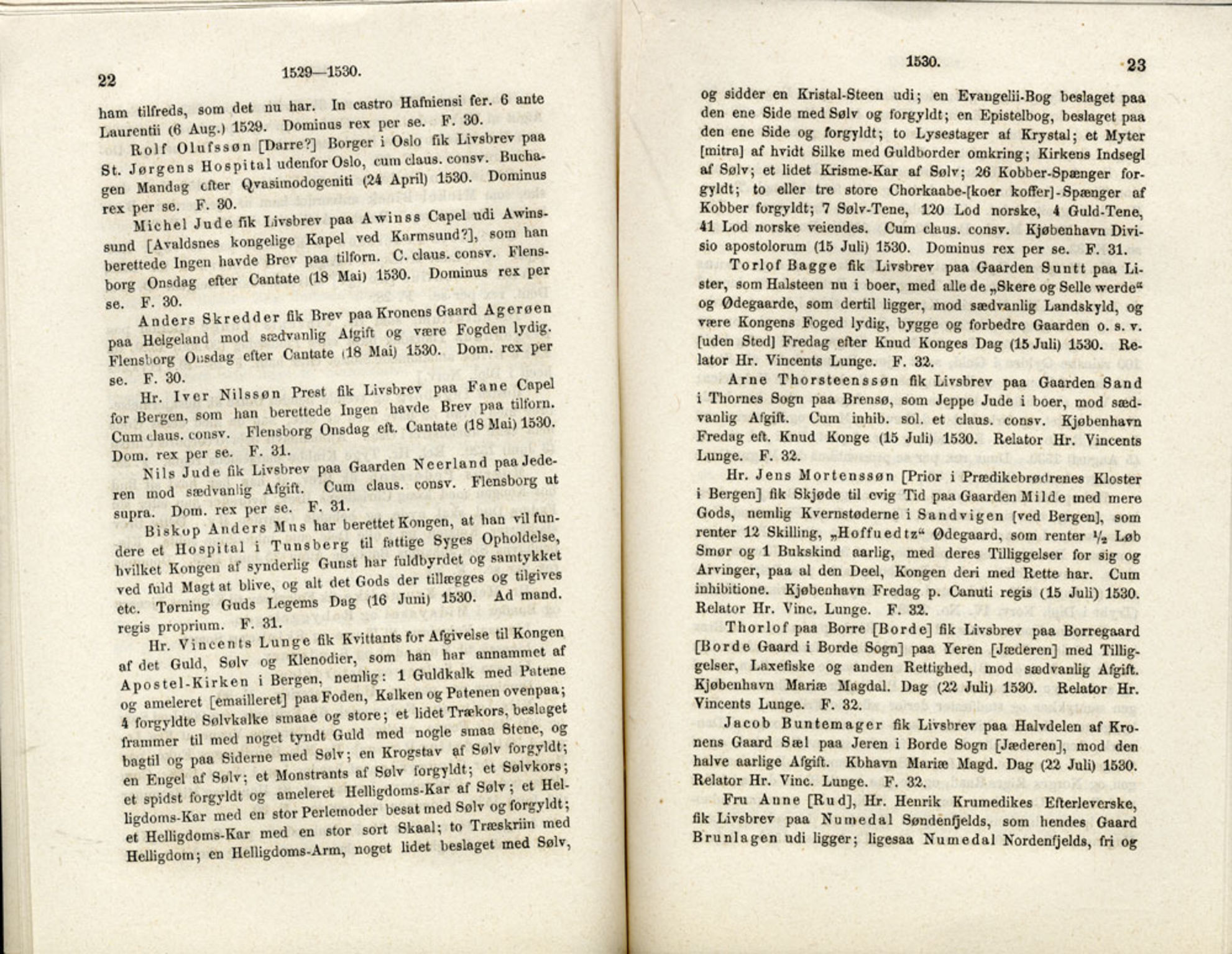 Publikasjoner utgitt av Det Norske Historiske Kildeskriftfond, PUBL/-/-/-: Norske Rigs-Registranter, bind 1, 1523-1571, s. 22-23