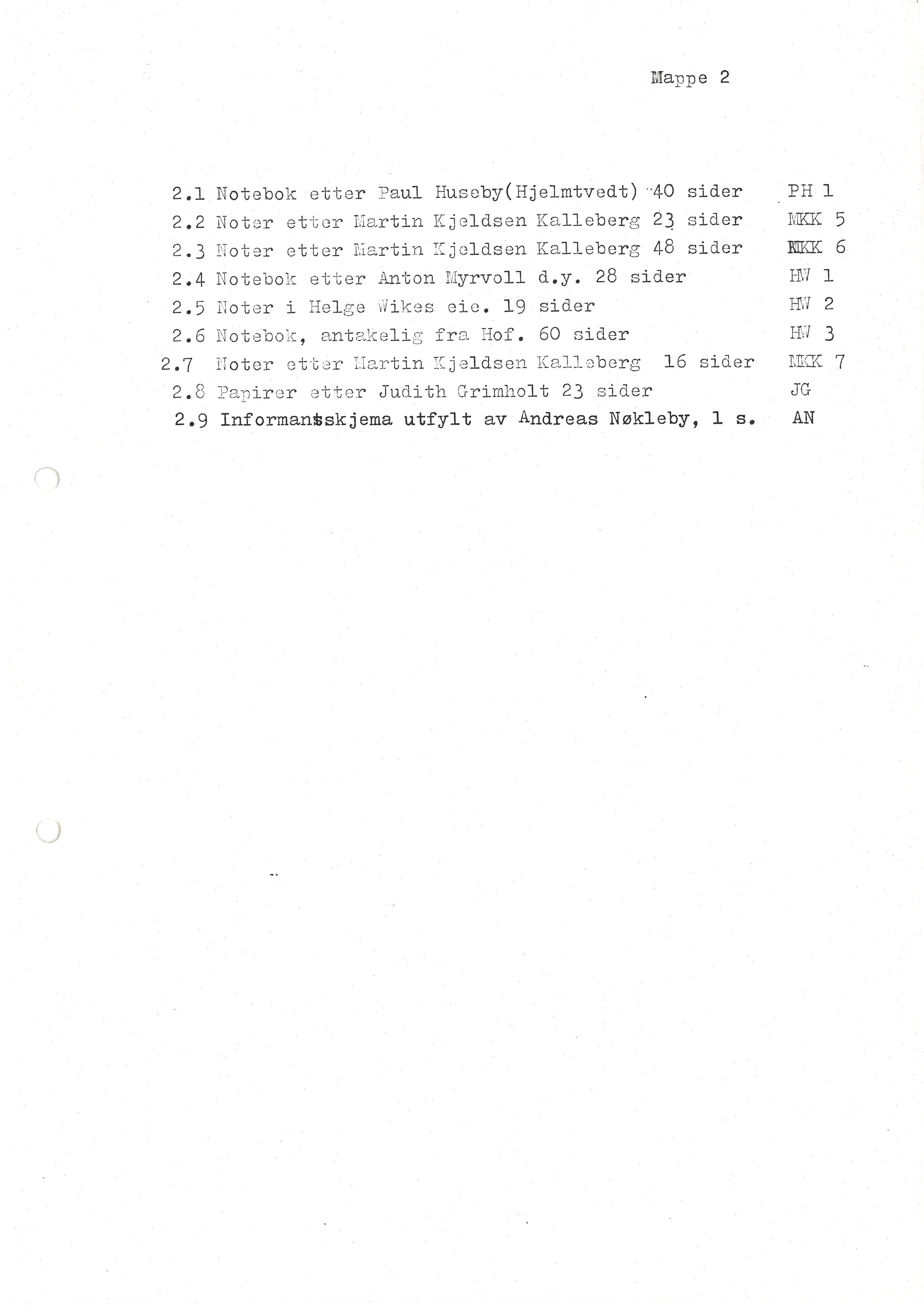 Sa 16 - Folkemusikk fra Vestfold, Gjerdesamlingen, VEMU/A-1868/F/L0002: Innsamlet dokumentasjon, 1979-1986