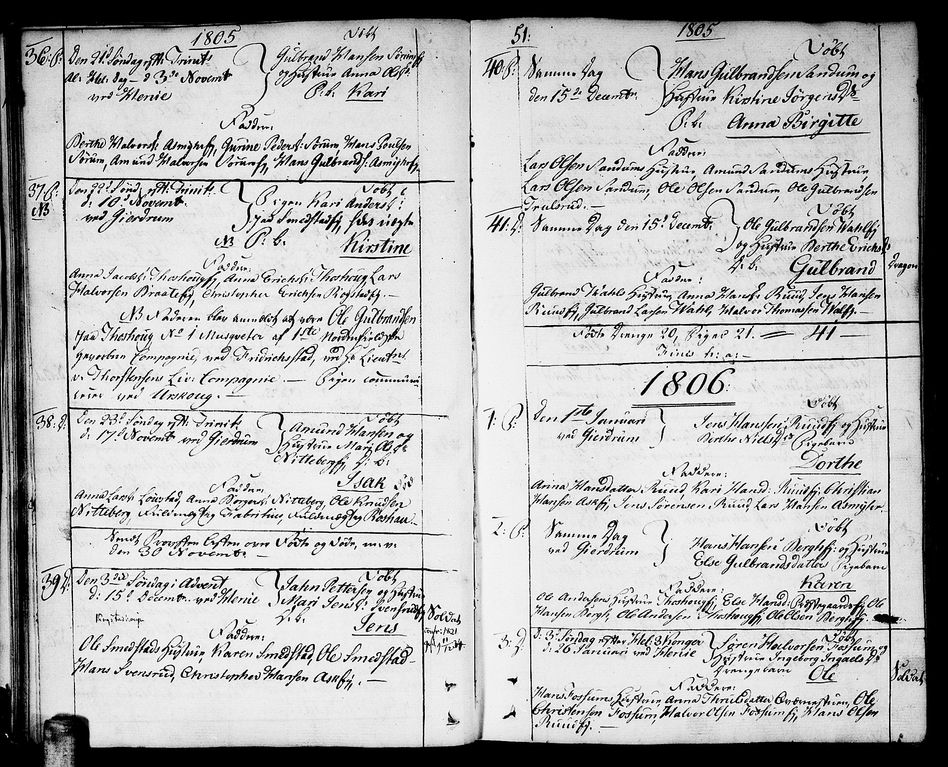 Gjerdrum prestekontor Kirkebøker, AV/SAO-A-10412b/F/Fa/L0003: Ministerialbok nr. I 3, 1798-1815, s. 51