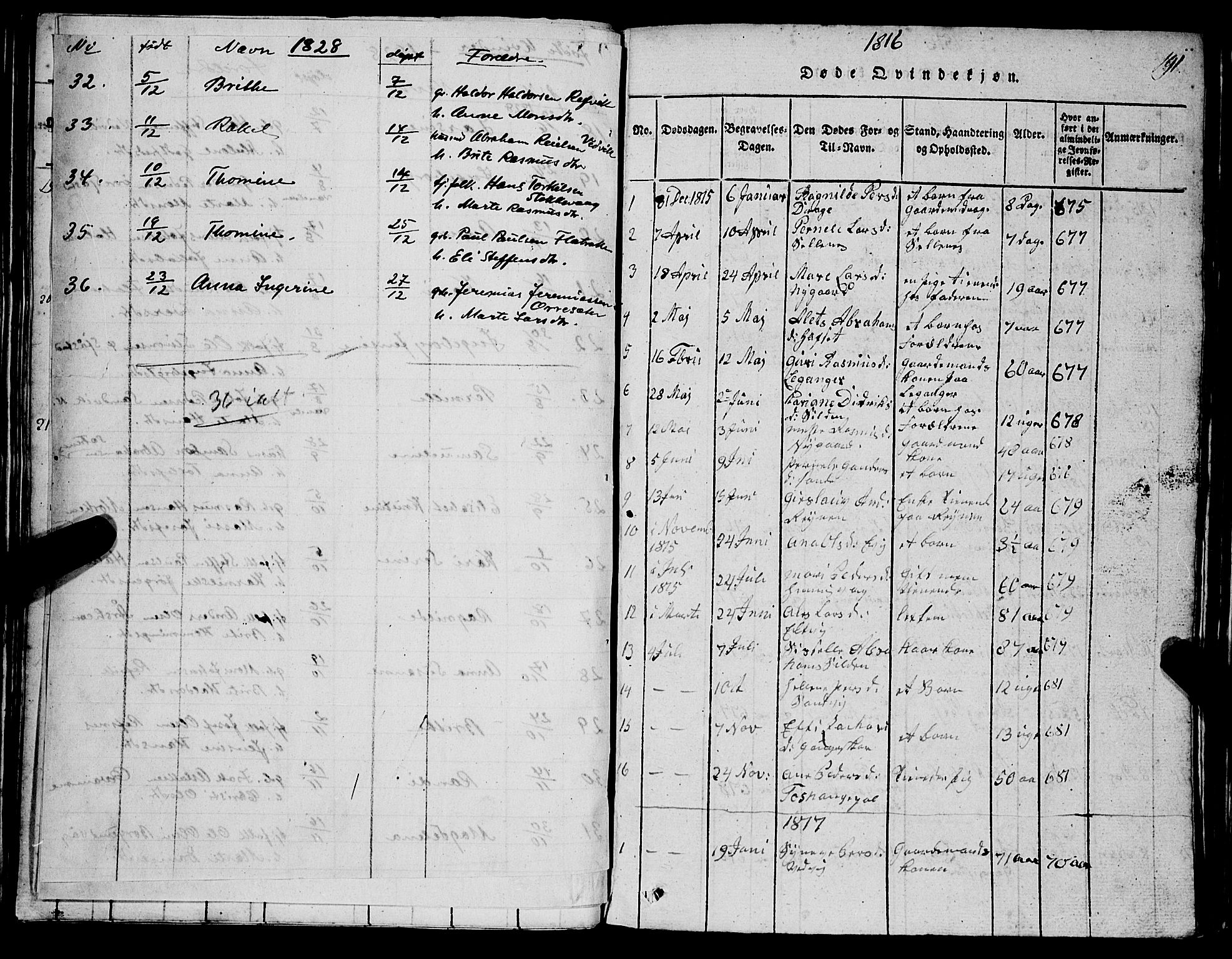 Selje sokneprestembete, AV/SAB-A-99938/H/Ha/Hab/Haba: Klokkerbok nr. A 1, 1816-1828, s. 191