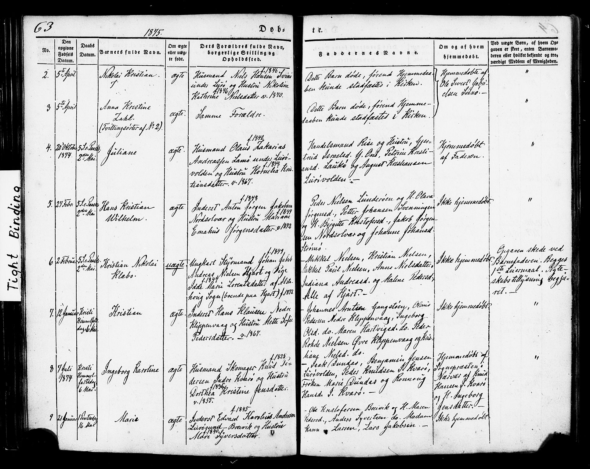 Ministerialprotokoller, klokkerbøker og fødselsregistre - Nordland, AV/SAT-A-1459/839/L0567: Ministerialbok nr. 839A04, 1863-1879, s. 63