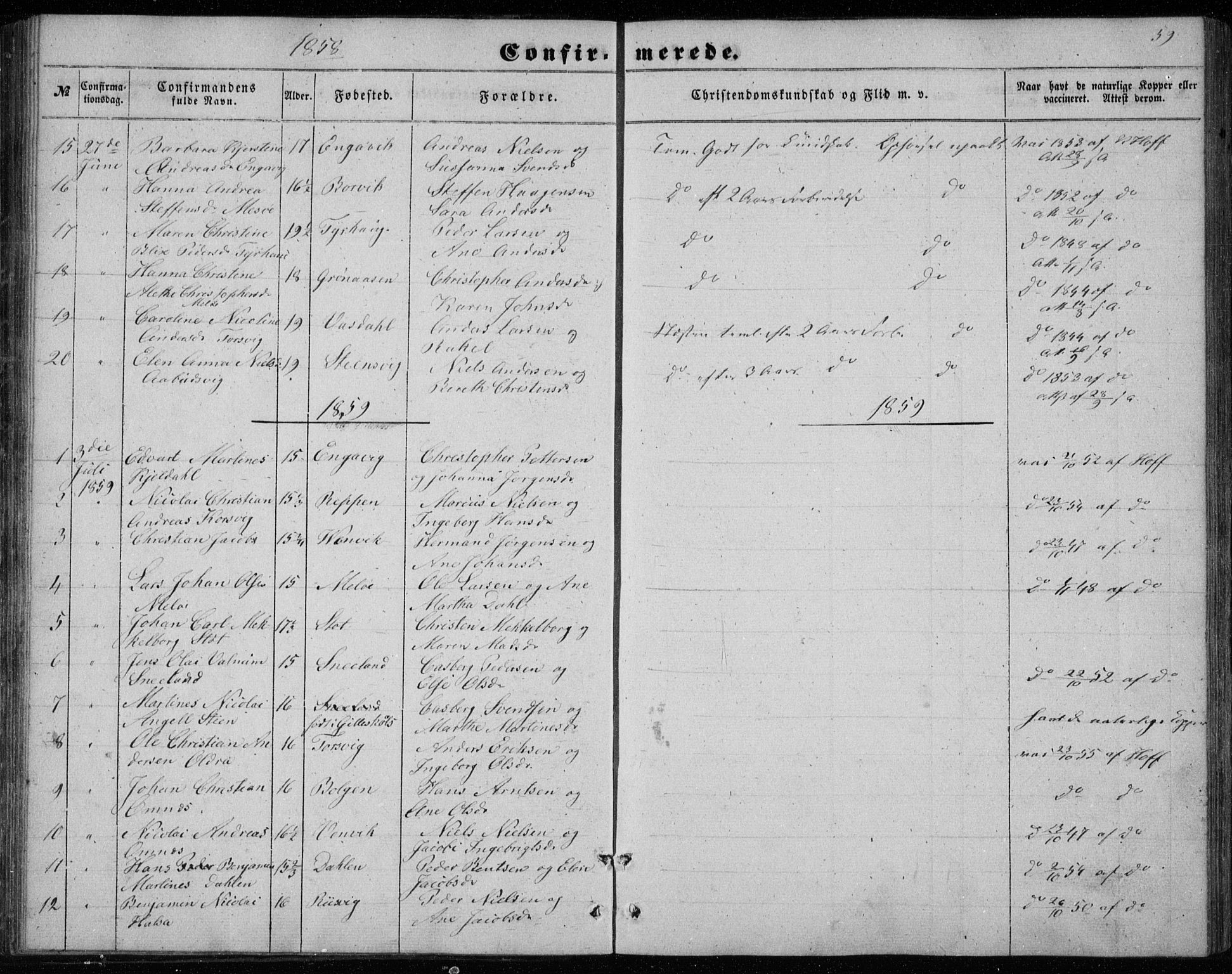 Ministerialprotokoller, klokkerbøker og fødselsregistre - Nordland, SAT/A-1459/843/L0633: Klokkerbok nr. 843C02, 1853-1873, s. 59