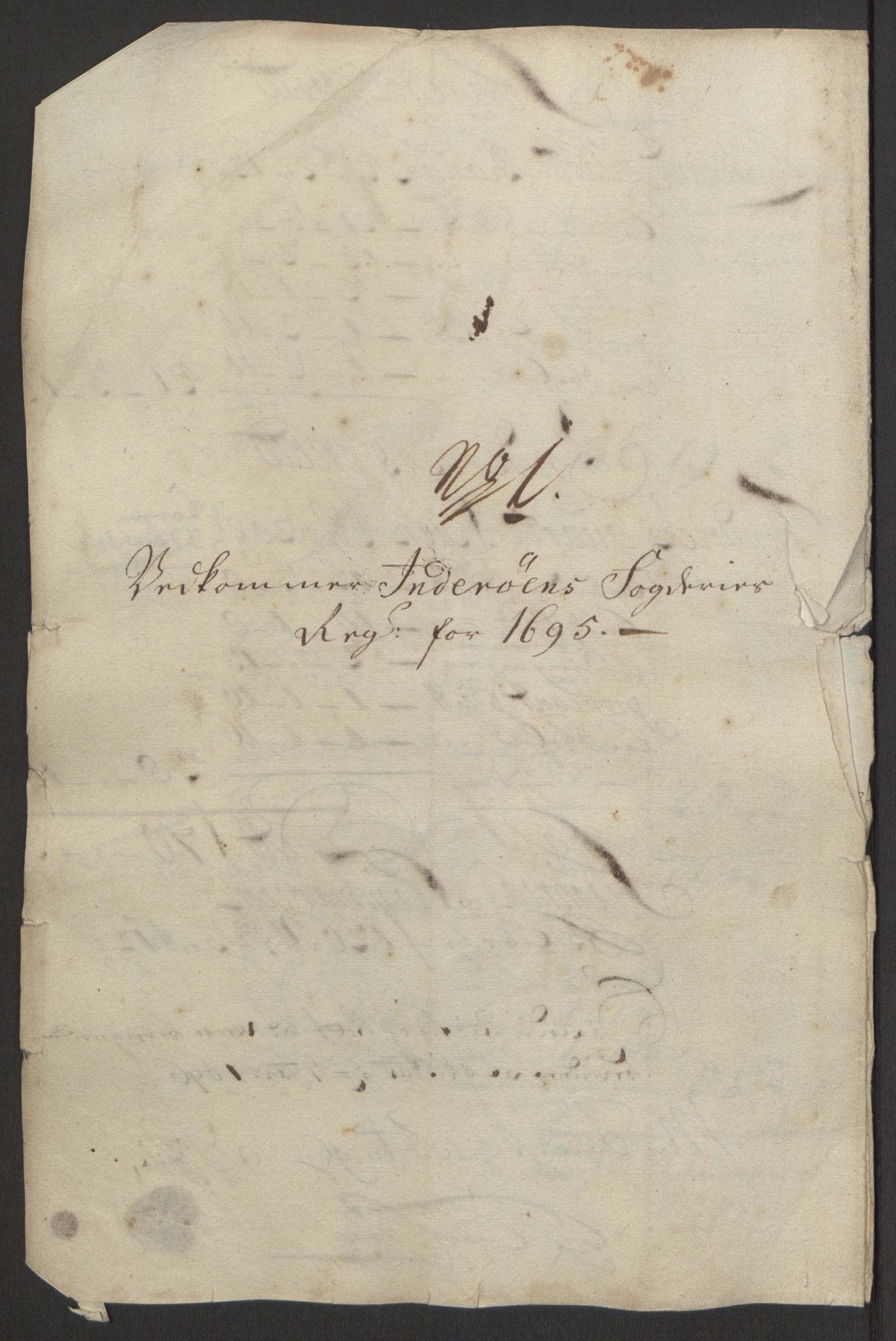 Rentekammeret inntil 1814, Reviderte regnskaper, Fogderegnskap, AV/RA-EA-4092/R63/L4309: Fogderegnskap Inderøy, 1695-1697, s. 78