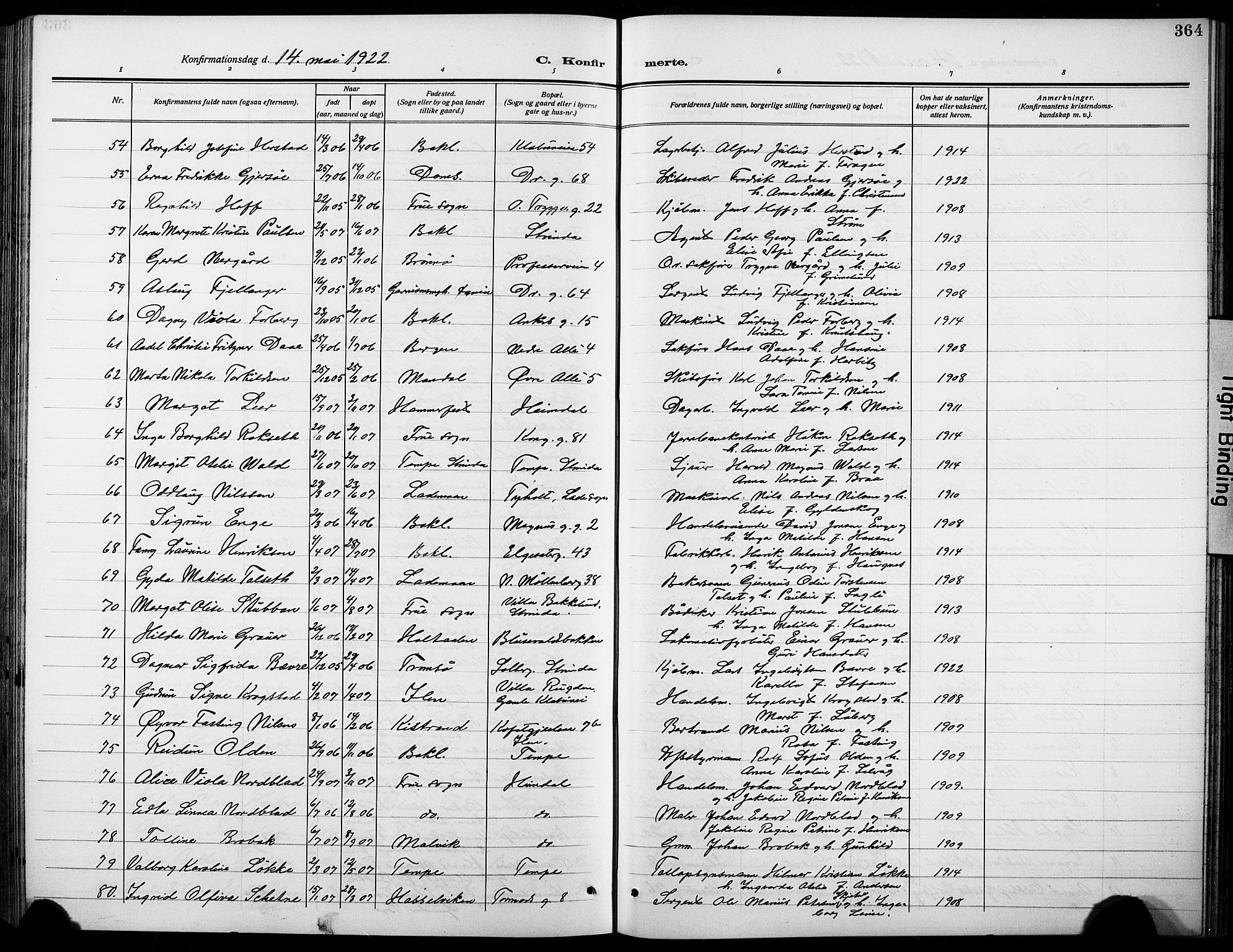 Ministerialprotokoller, klokkerbøker og fødselsregistre - Sør-Trøndelag, AV/SAT-A-1456/601/L0096: Klokkerbok nr. 601C14, 1911-1931, s. 364