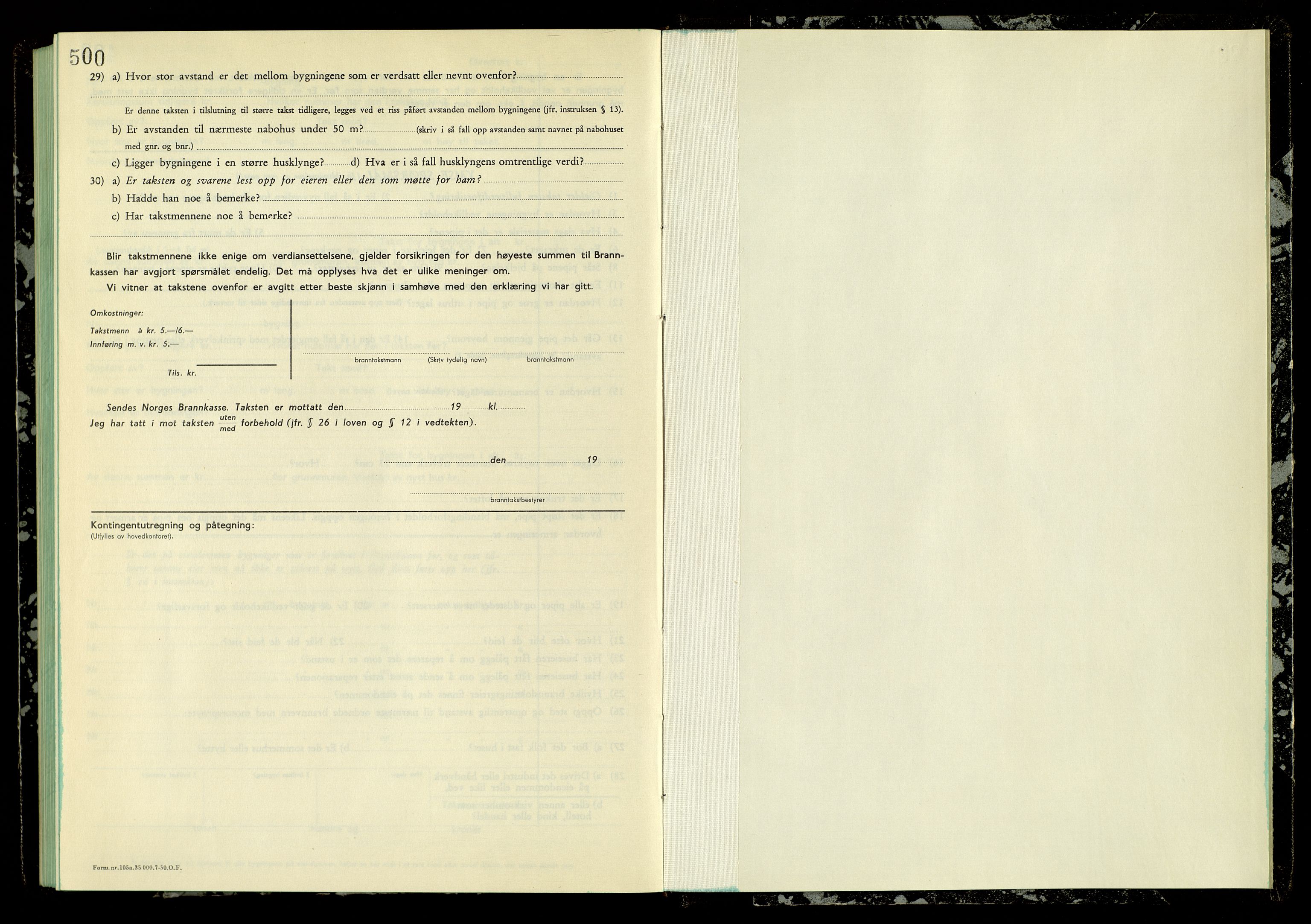 Norges Brannkasse, Løten, AV/SAH-NBRANL-007/F/L0006: Branntakstprotokoll, 1951-1954, s. 500