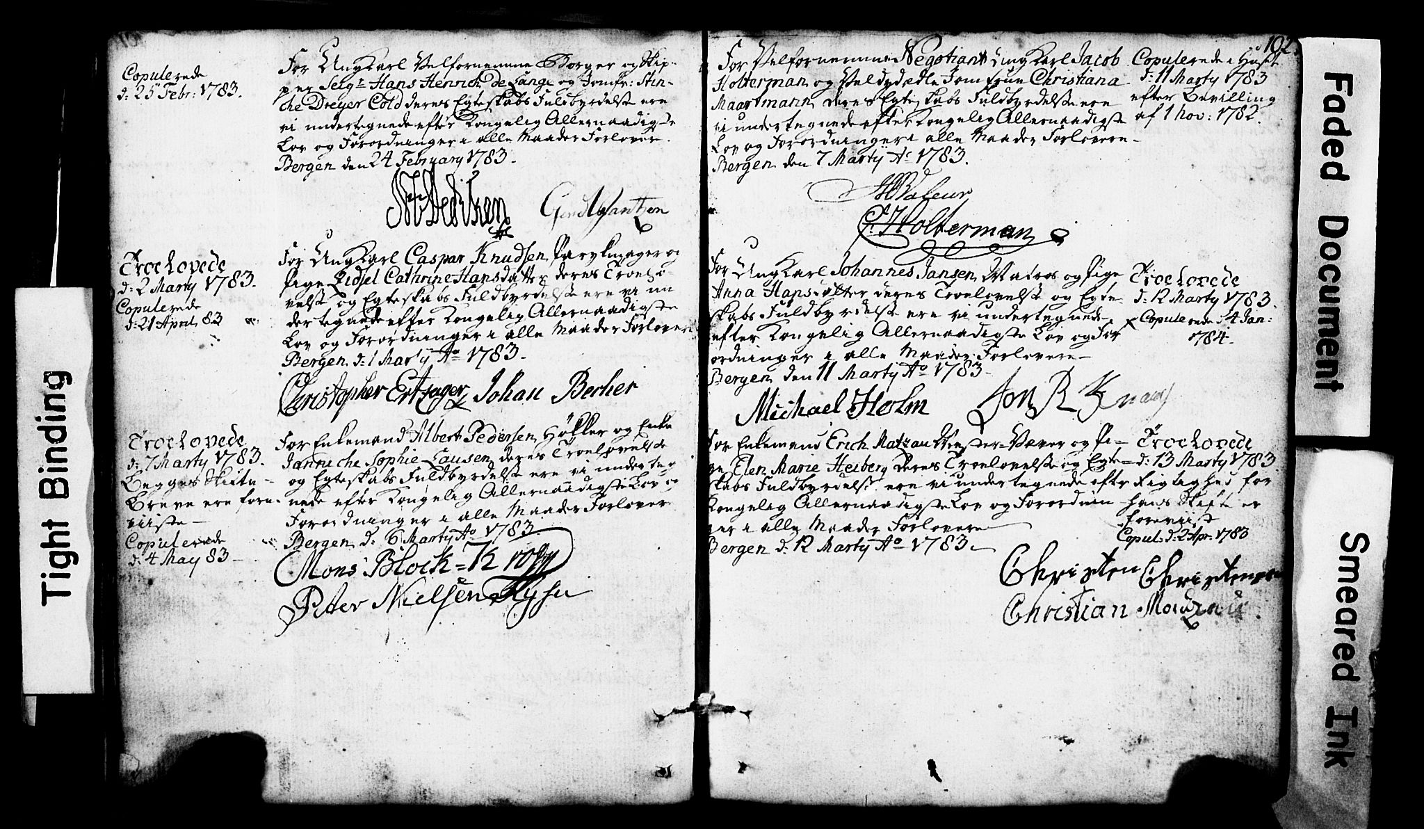 Domkirken sokneprestembete, SAB/A-74801: Forlovererklæringer nr. II.5.1, 1767-1792, s. 102
