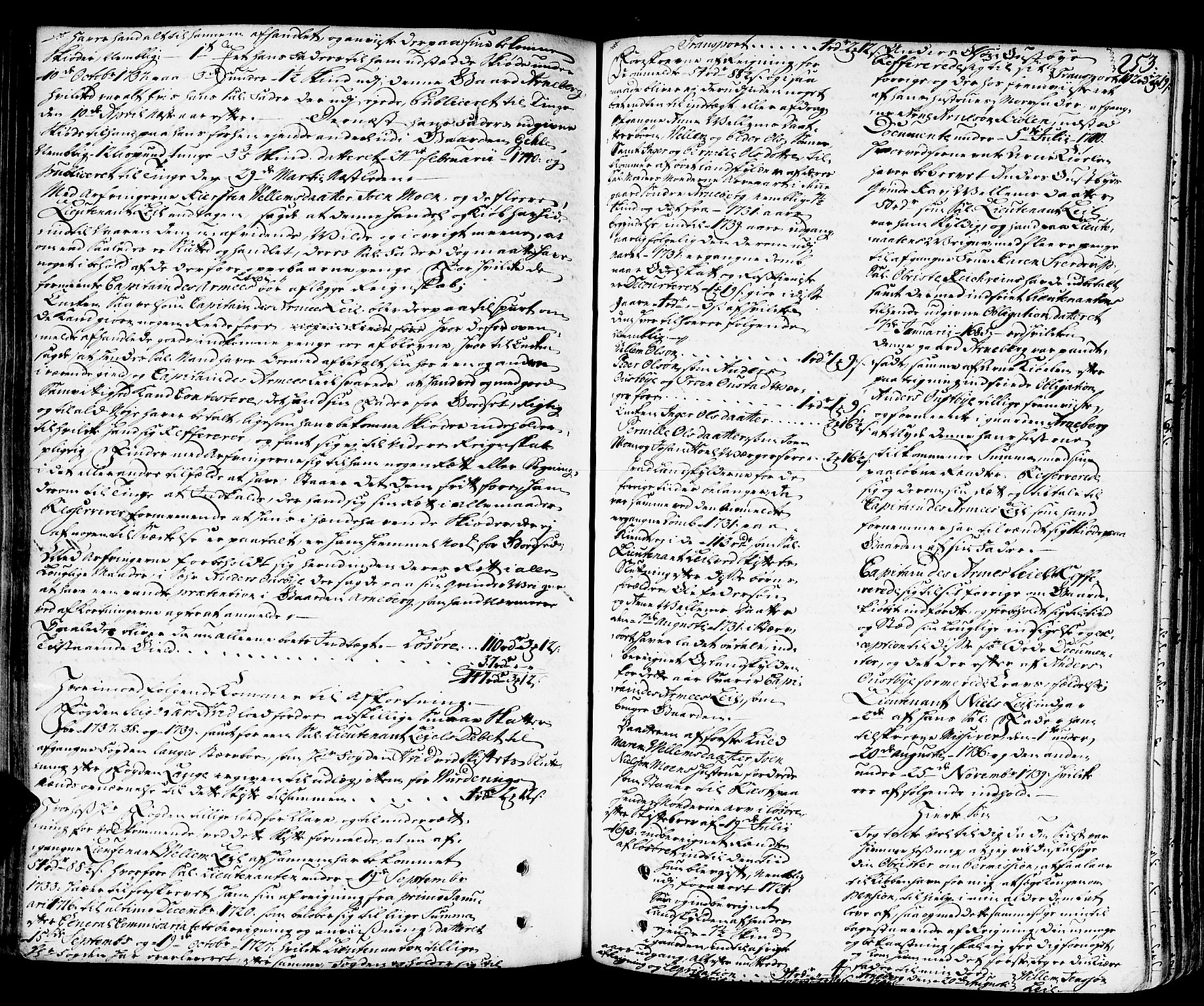 Hedemarken sorenskriveri, SAH/TING-034/J/Ja/L0011: Skifteprotokoll, 1736-1743, s. 252b-253a