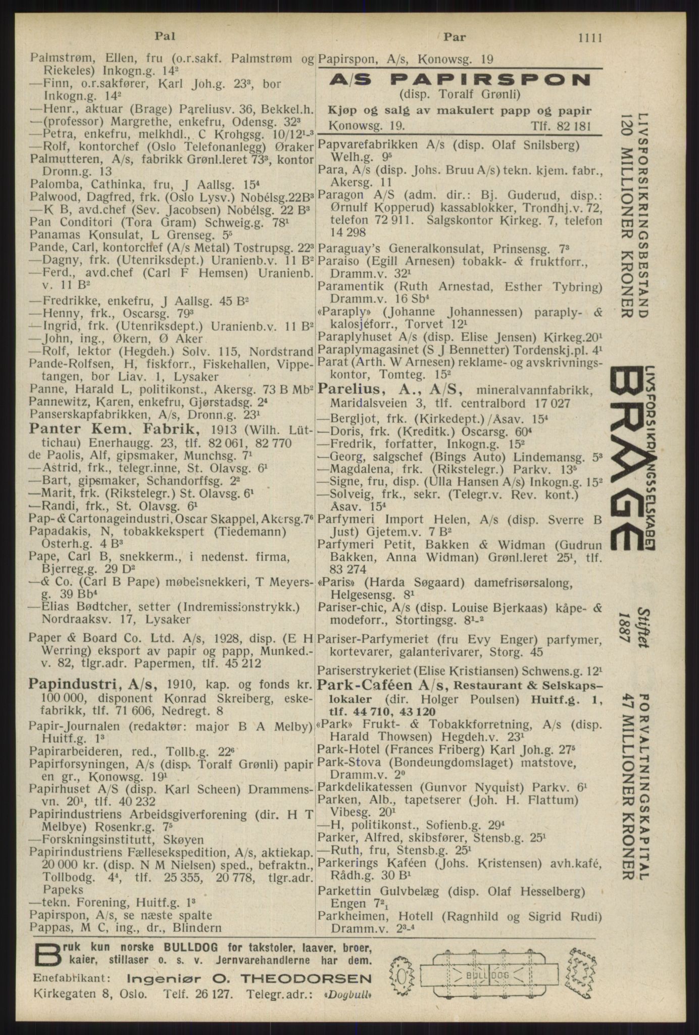 Kristiania/Oslo adressebok, PUBL/-, 1934, s. 1111