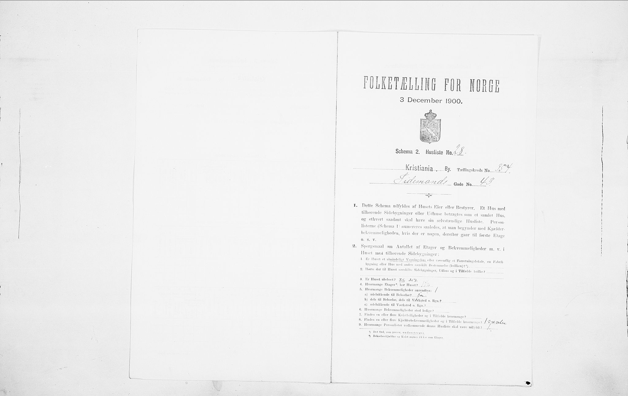 SAO, Folketelling 1900 for 0301 Kristiania kjøpstad, 1900, s. 100366