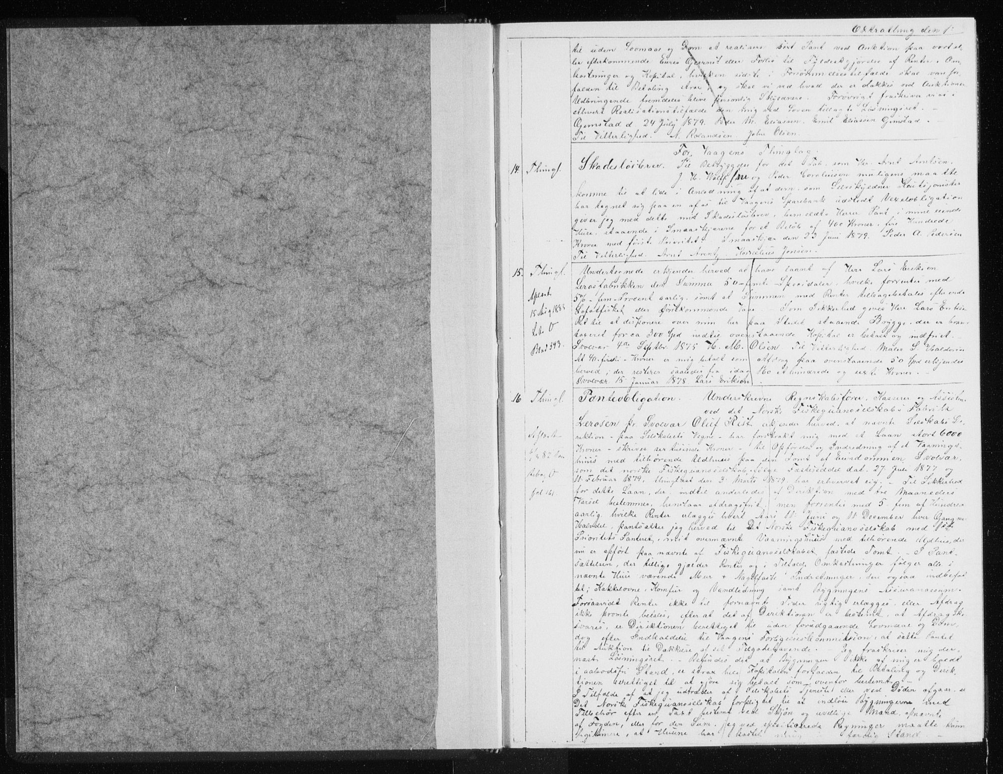 Vesterålen sorenskriveri, SAT/A-4180/1/2/2Ca/L0017: Pantebok nr. N-I, 1879-1881